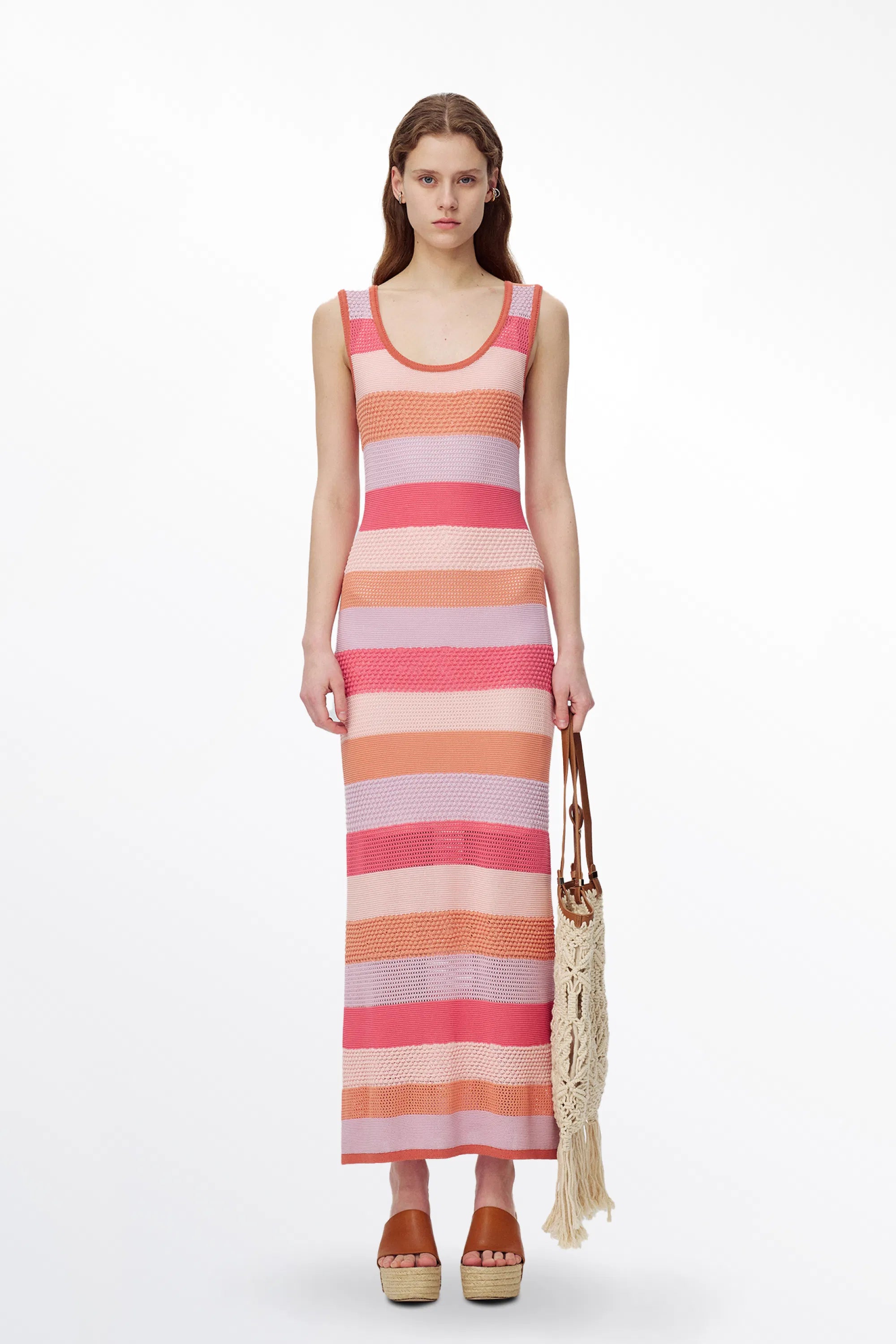 Lou Dopamine Stripe Dress in Cotton Blend