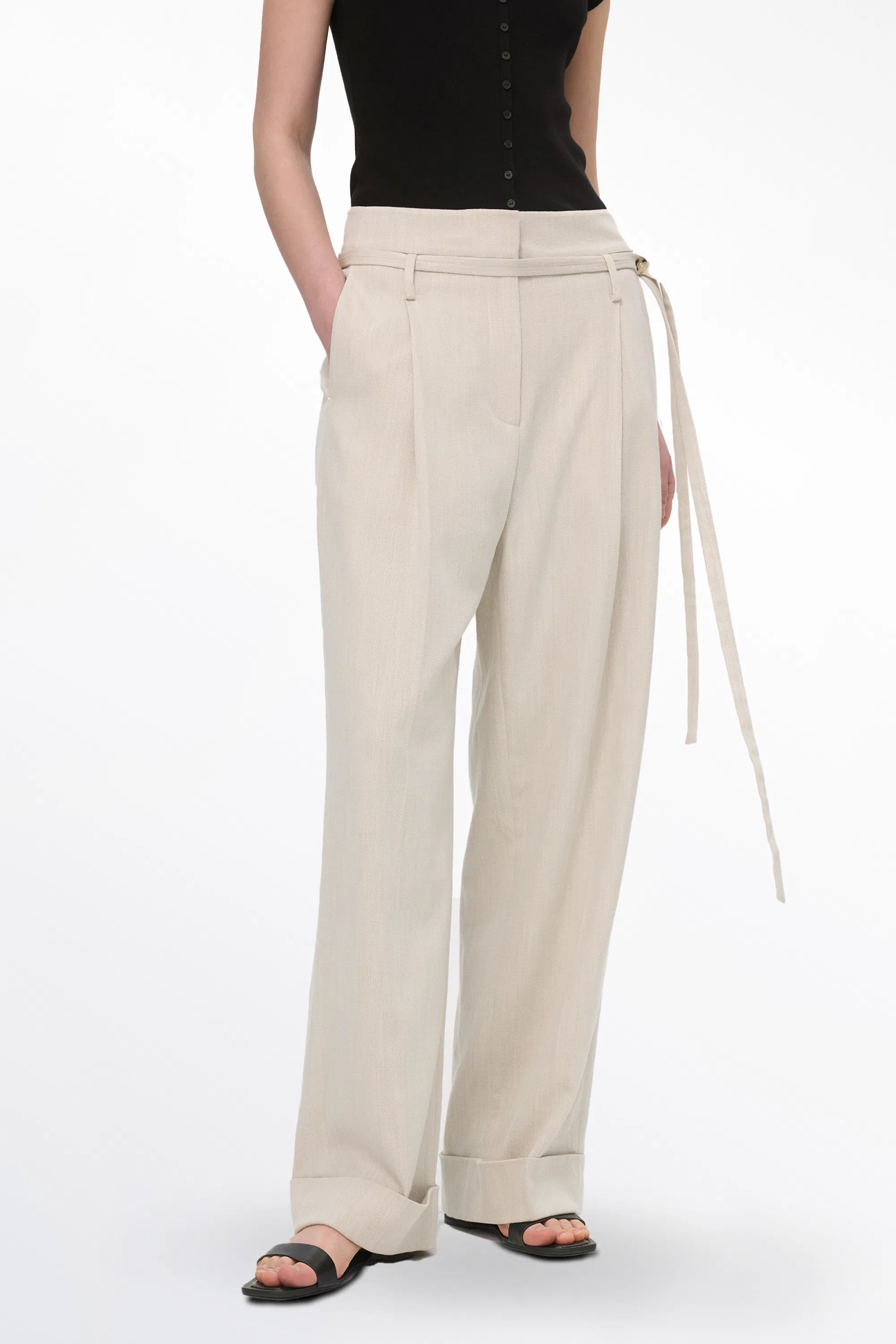 Suma High Waisted Straight Leg Pants in Tencel Lyocell Blend