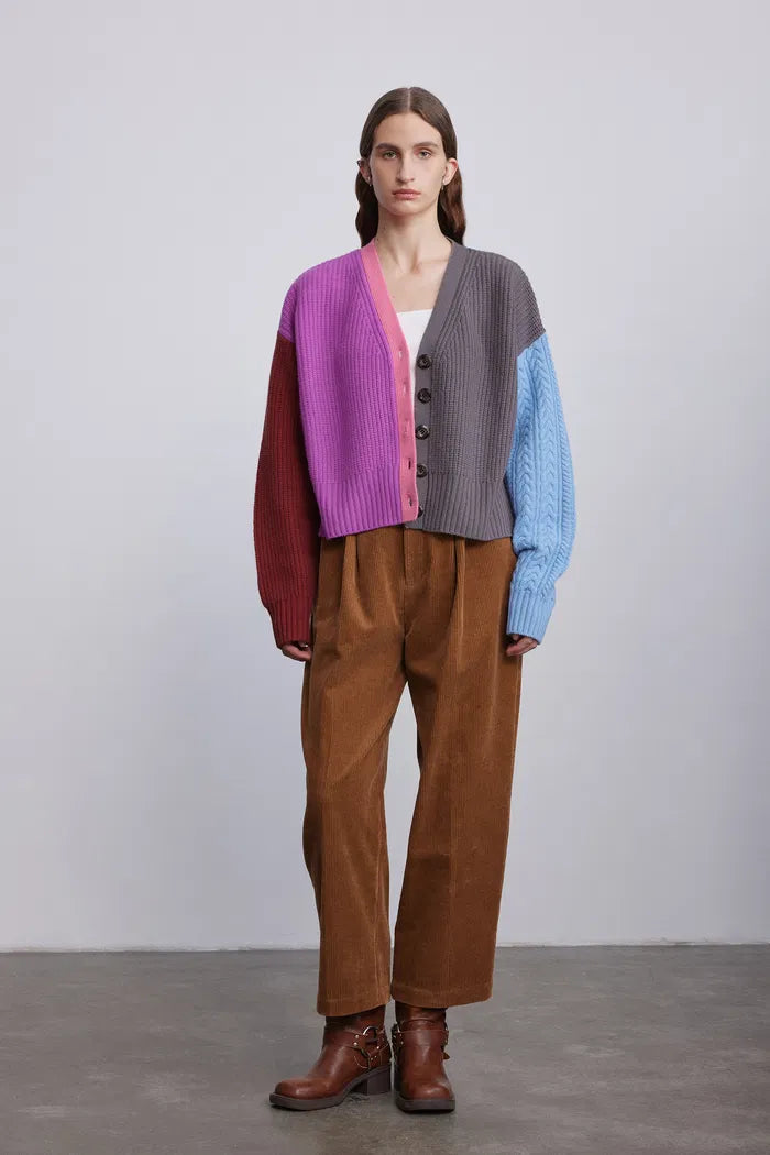 Alba Multi-Color Cardigan in Wool Yarn