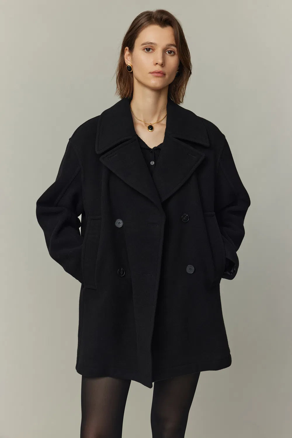 Polly Caban Short Coat in Australian Wool