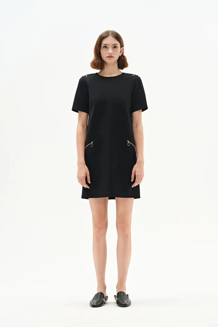 Kate T-Shirt Short Dress in Wool Blend