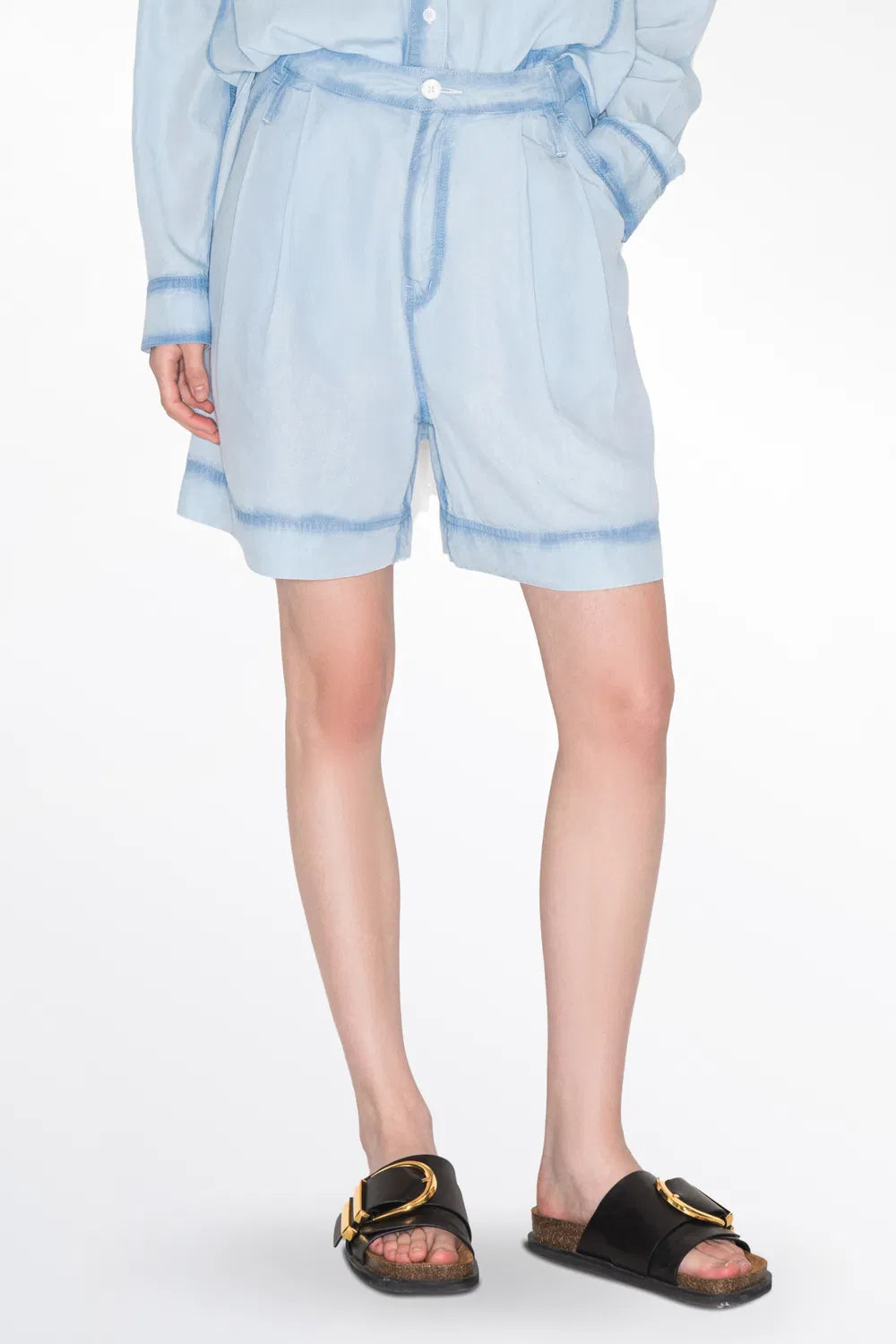 Ciel Hand-Sprayed Shorts in Tencel Denim