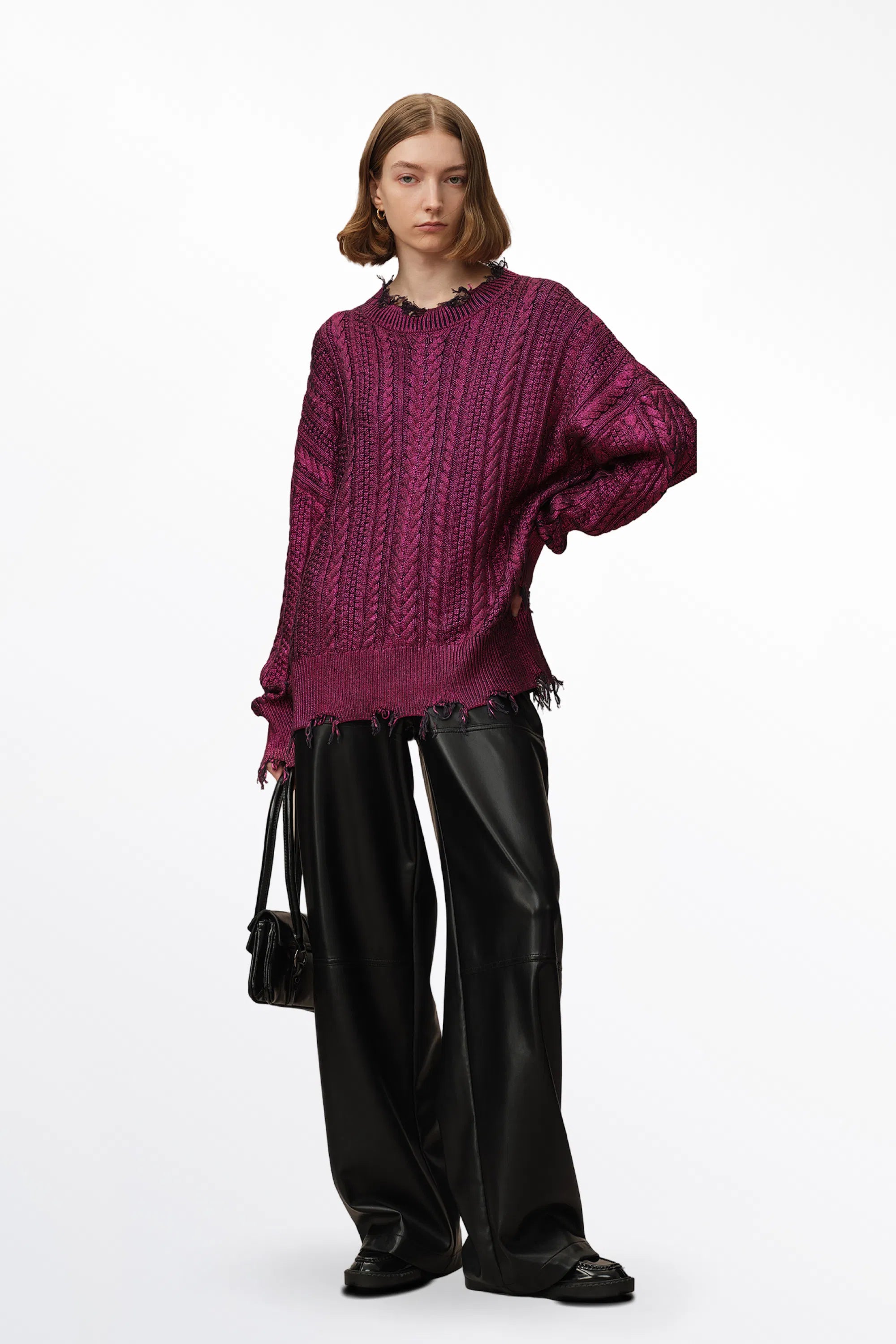 Elodie Metallic Coated Sweater in Cotton Knit