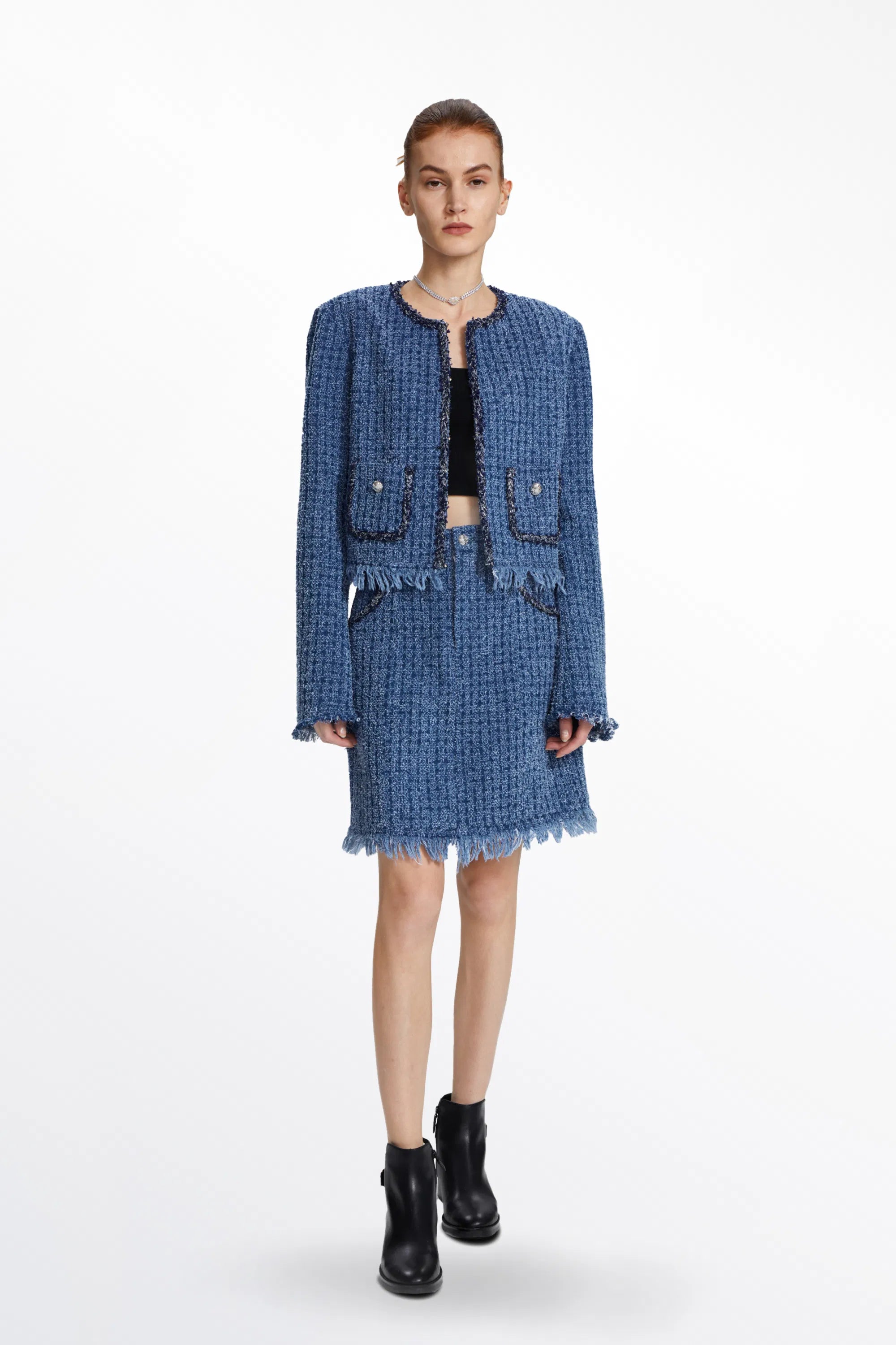 Celestine Jacket in Cotton Denim Tweed