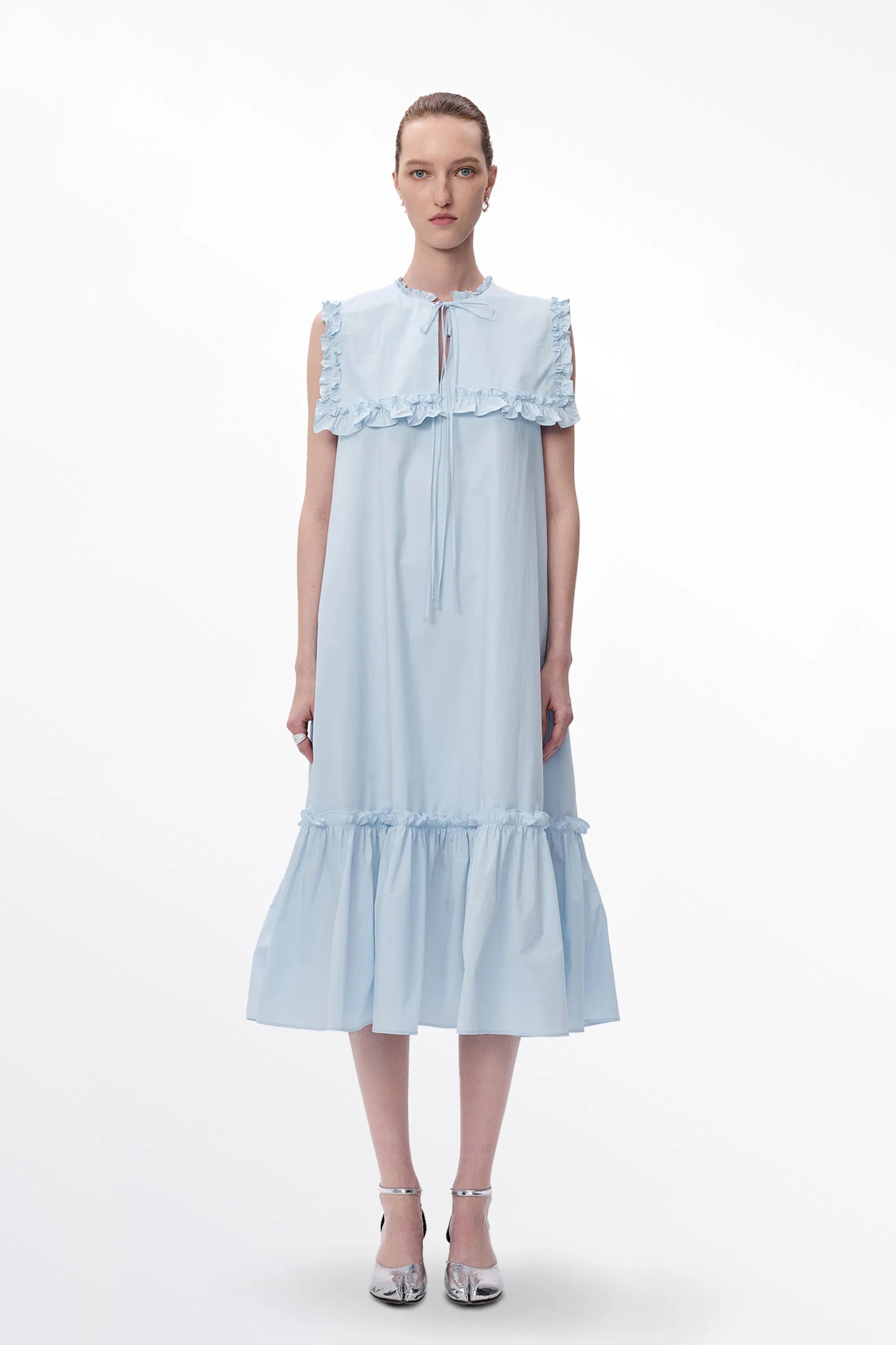 Corrine Detachable Collar Dress in Cotton