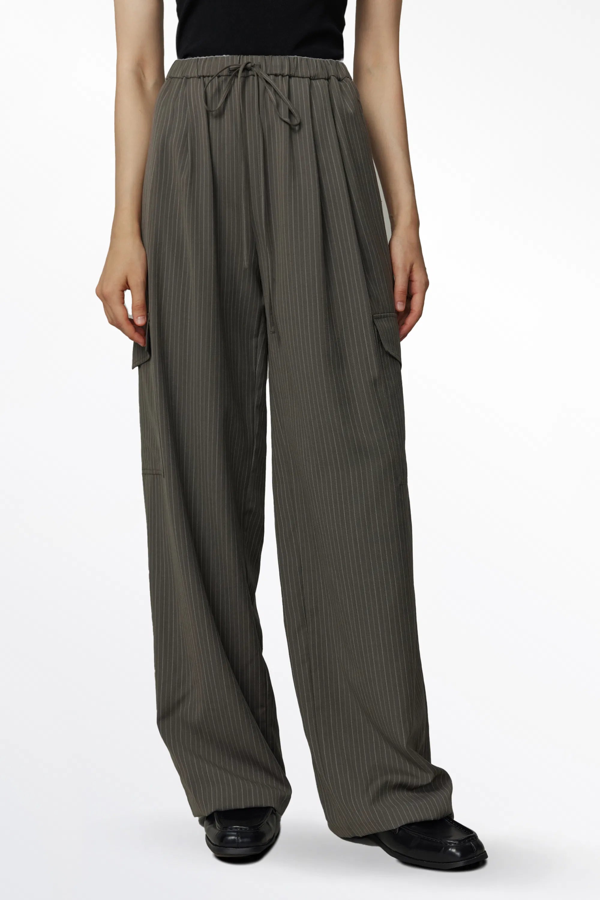 Hana Striped Pants in Fine Worsted Wool