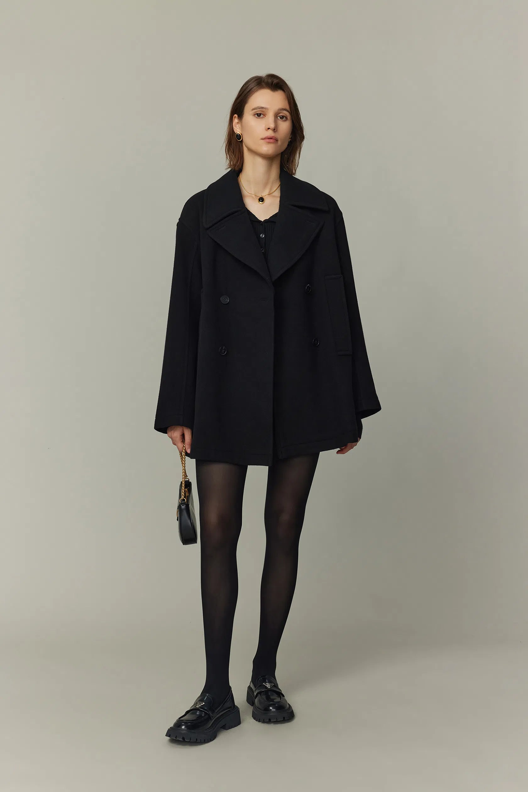 Polly Caban Short Coat in Australian Wool