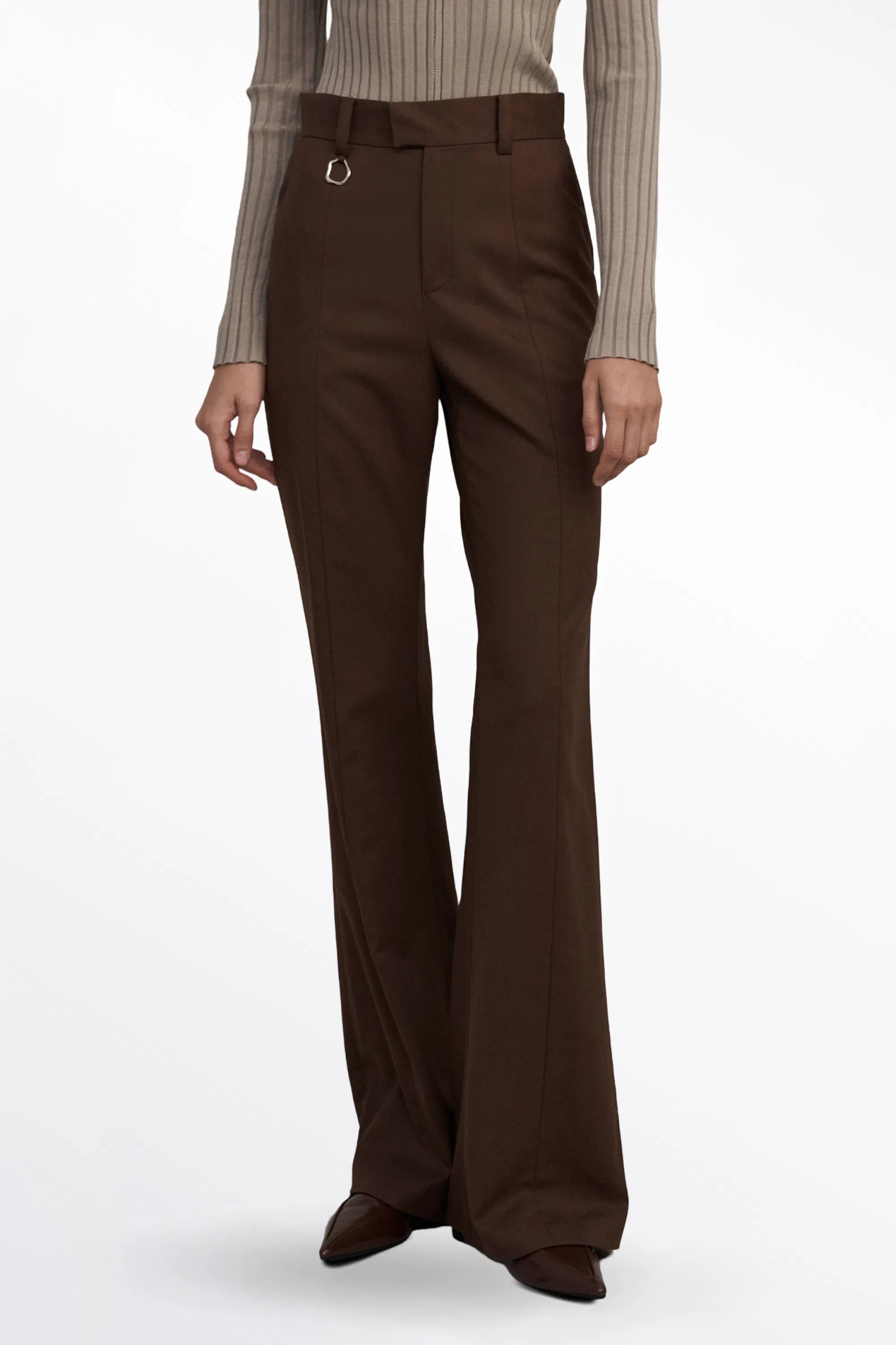 Chance Flared Suit Trousers in Fine Wool