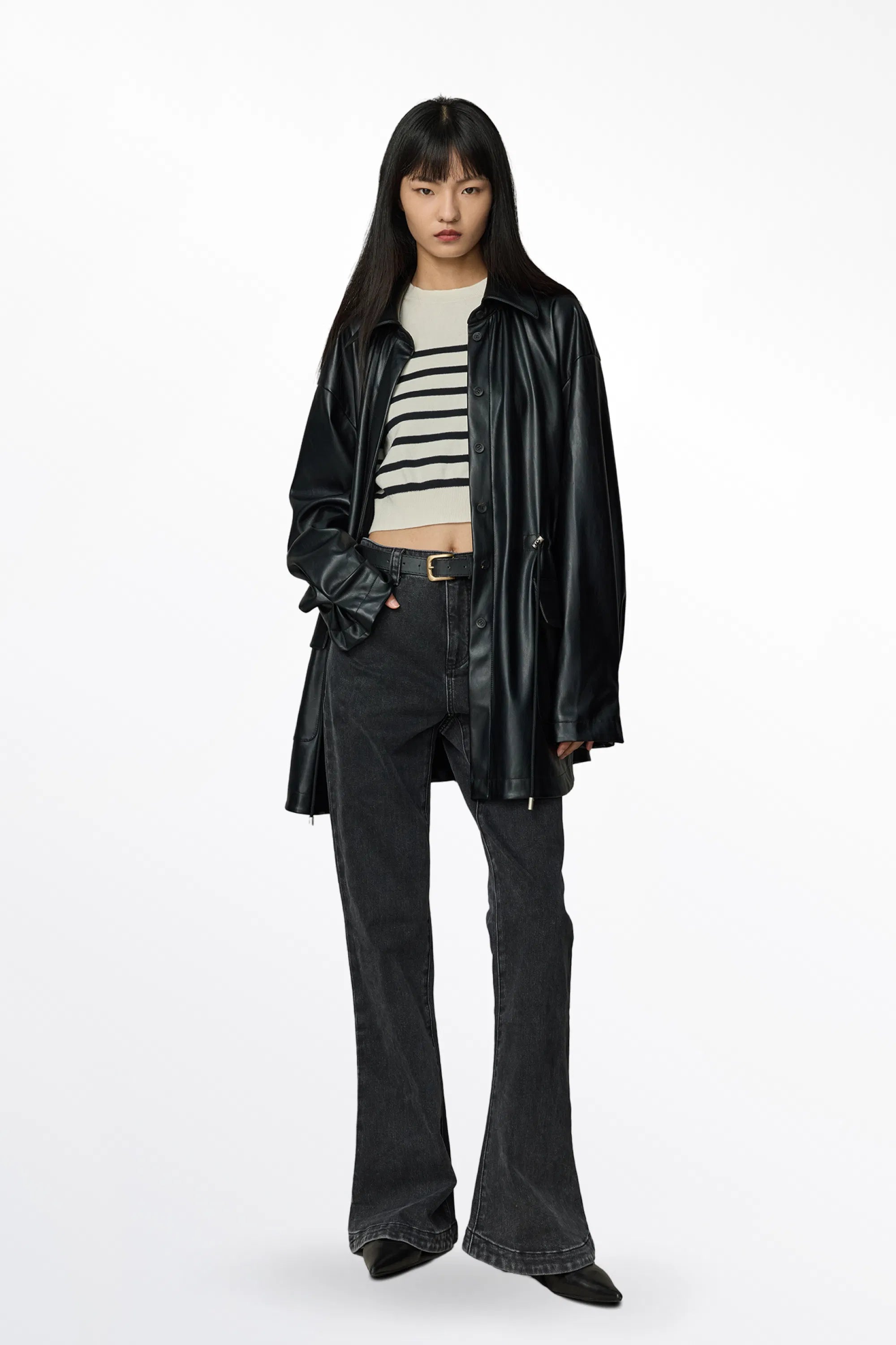 Field Oversized Shirt in Vegan Leather