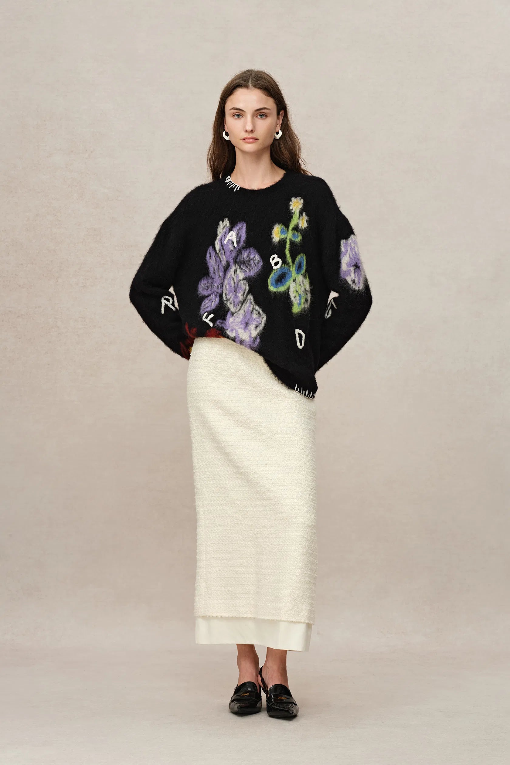 Cyclamen Jacquard Knit Sweater