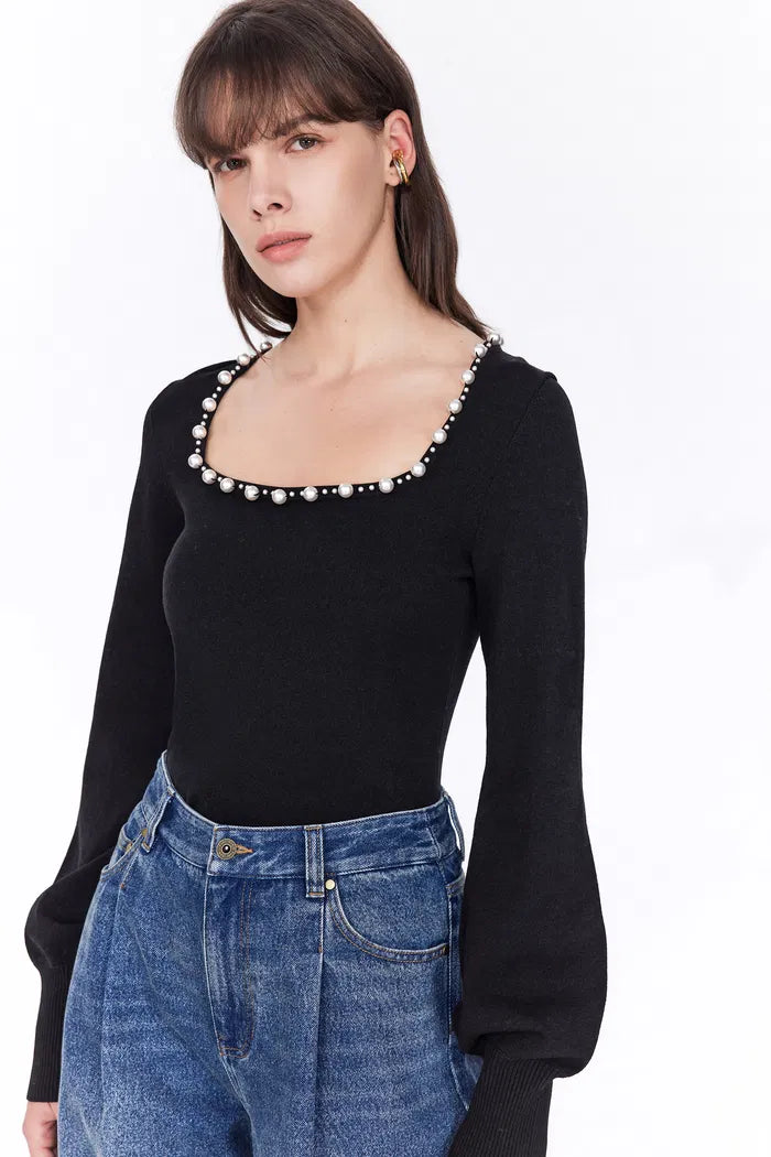 Orion Blouse in Wool Blend Knit