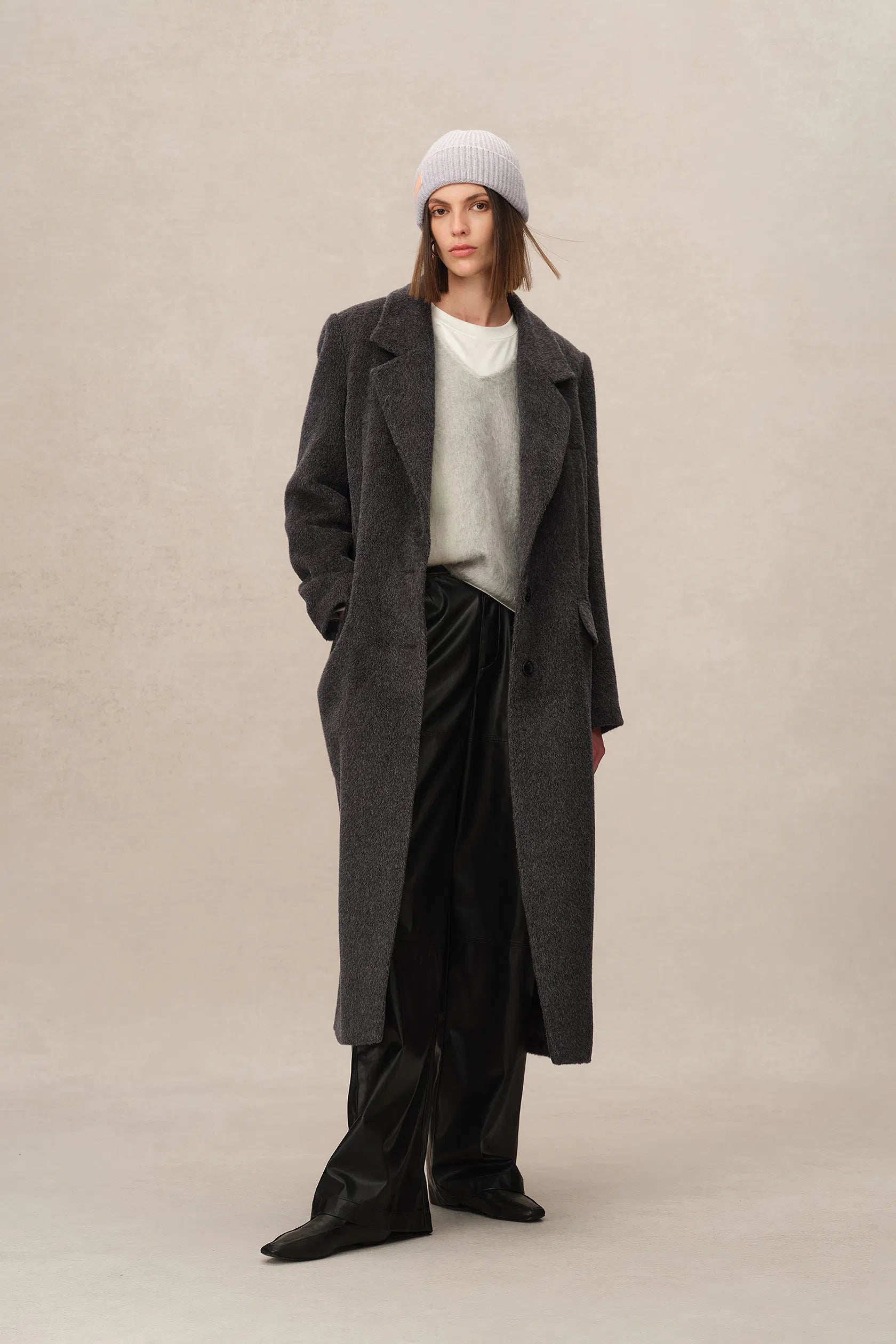 Deneb Long Coat in Peruvian Alpaca Wool