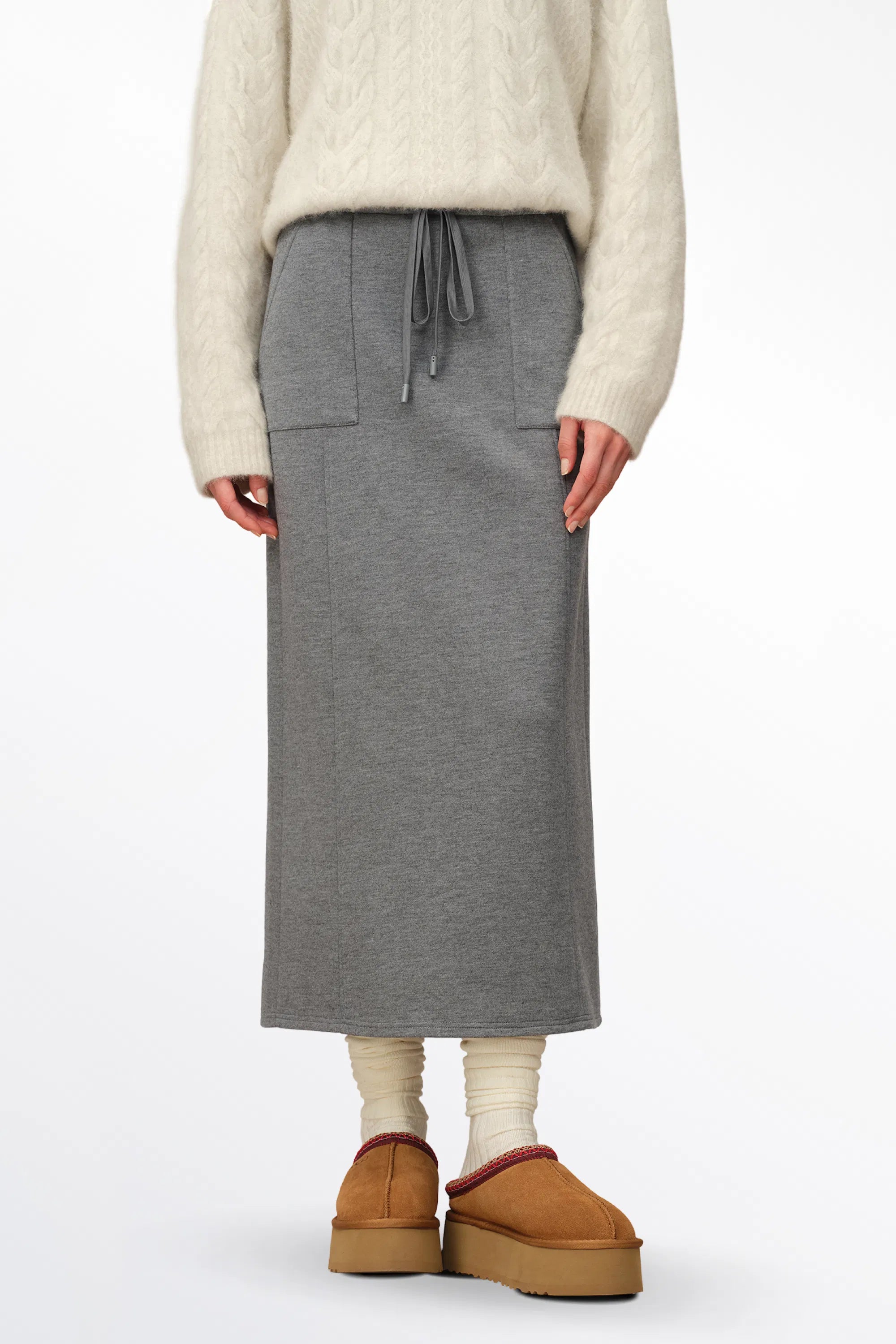 Nicole Sweatpants Skirt in Brushed Cotton Knit