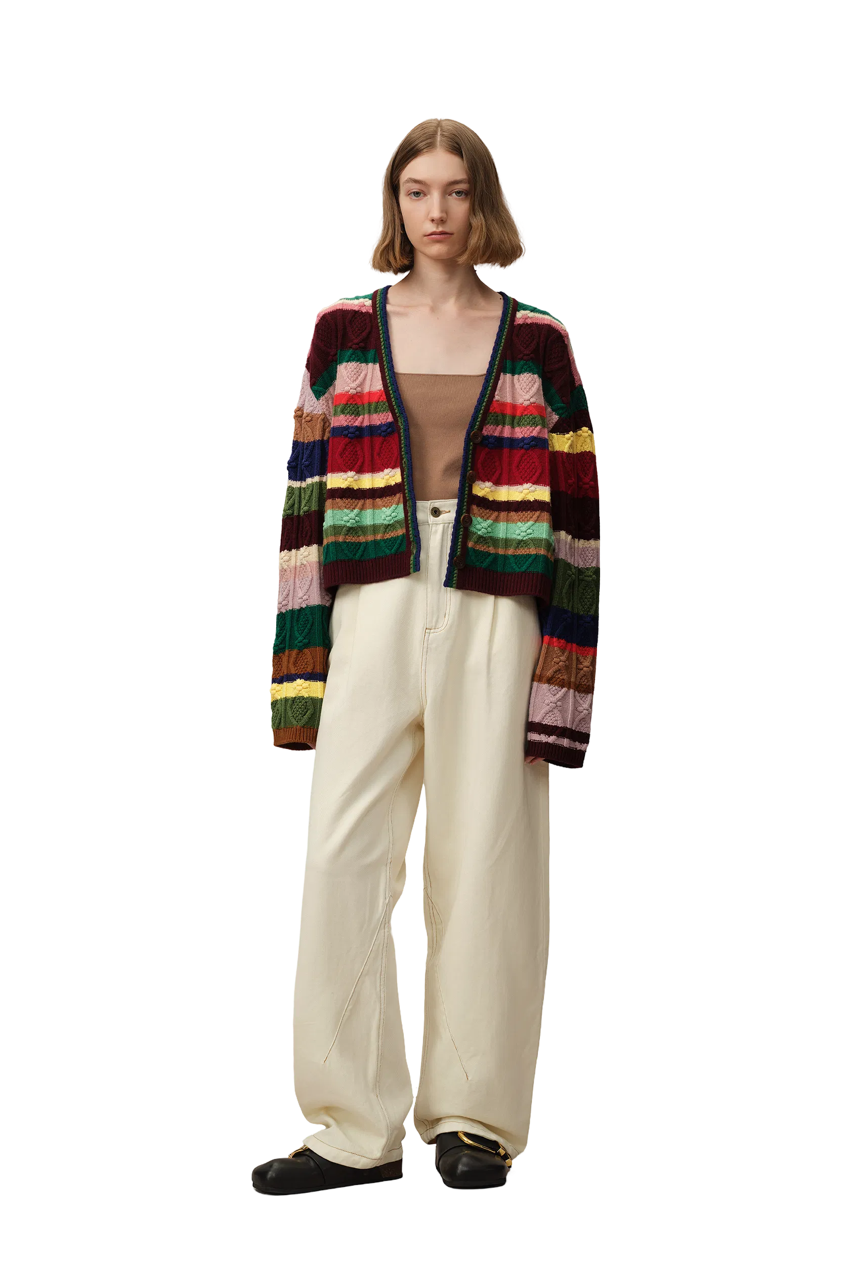 Lila Colorful Cardigan in Merino Wool Knit