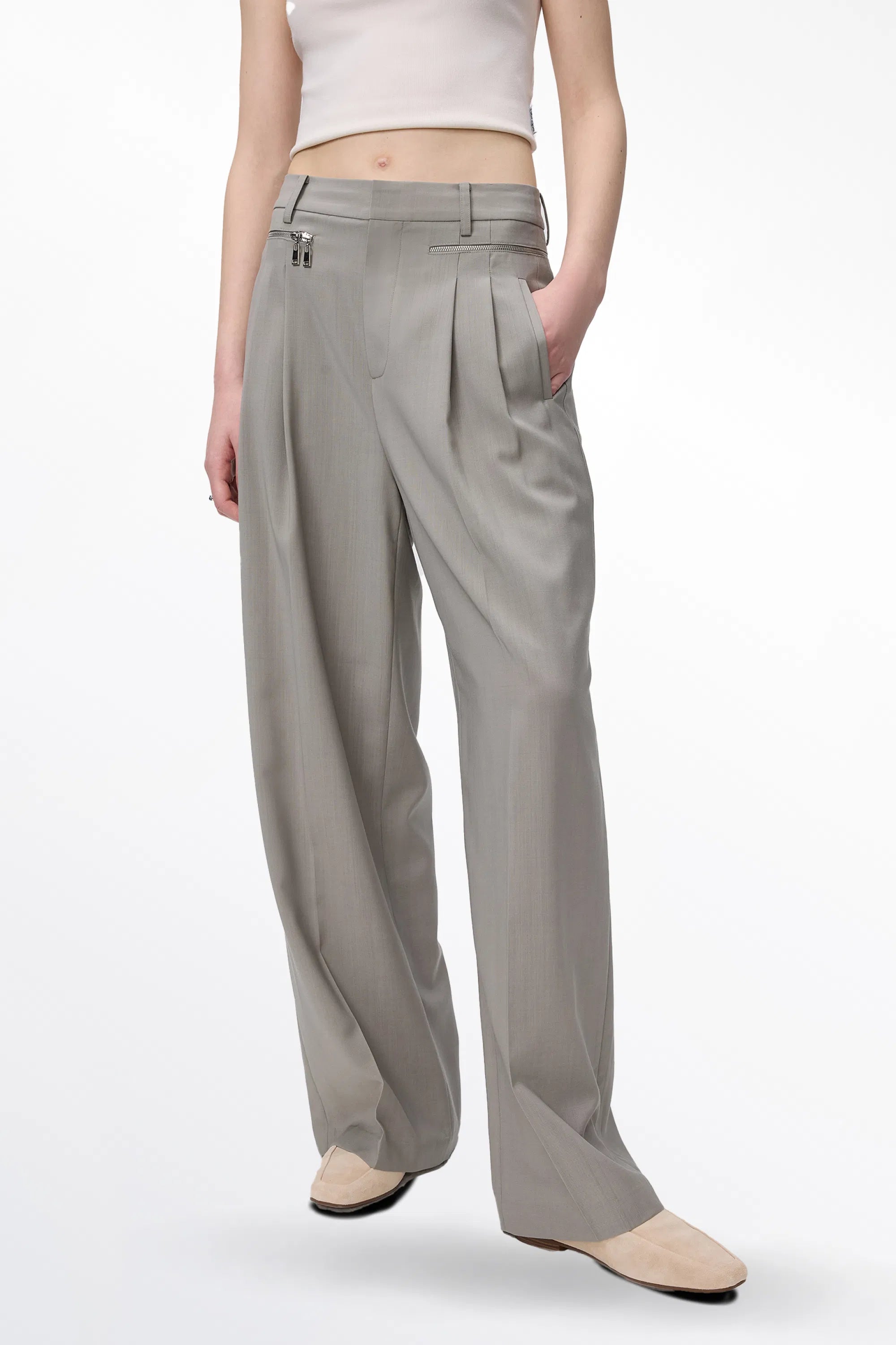 Bug Wide Leg Pants in Worsted Wool Blend