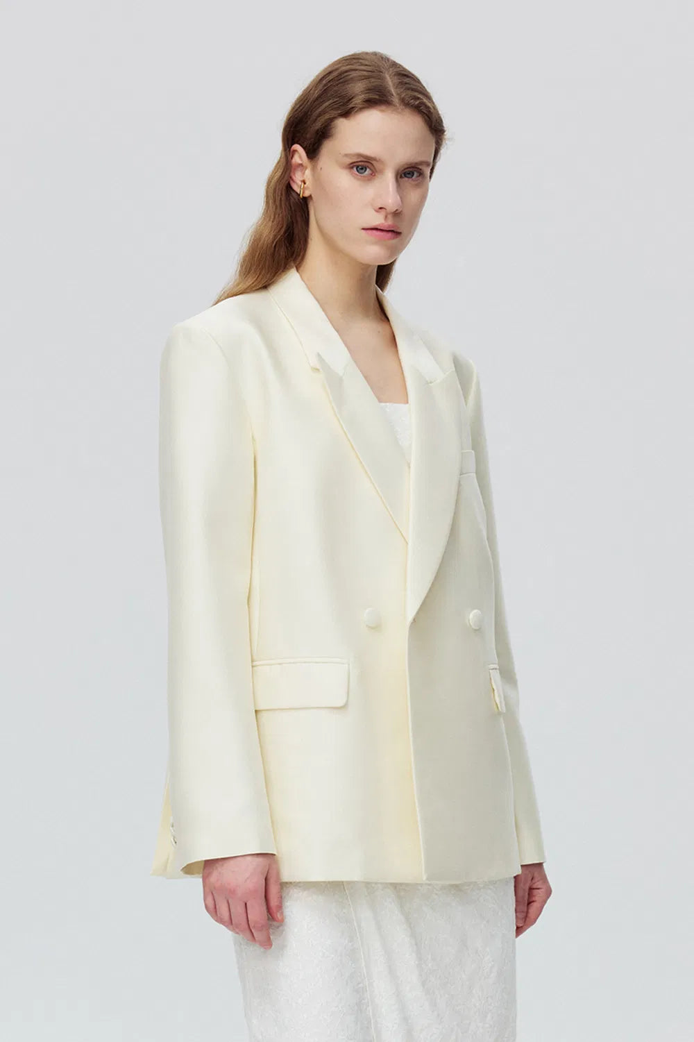 Trai Blazer in Silk Wool Blend