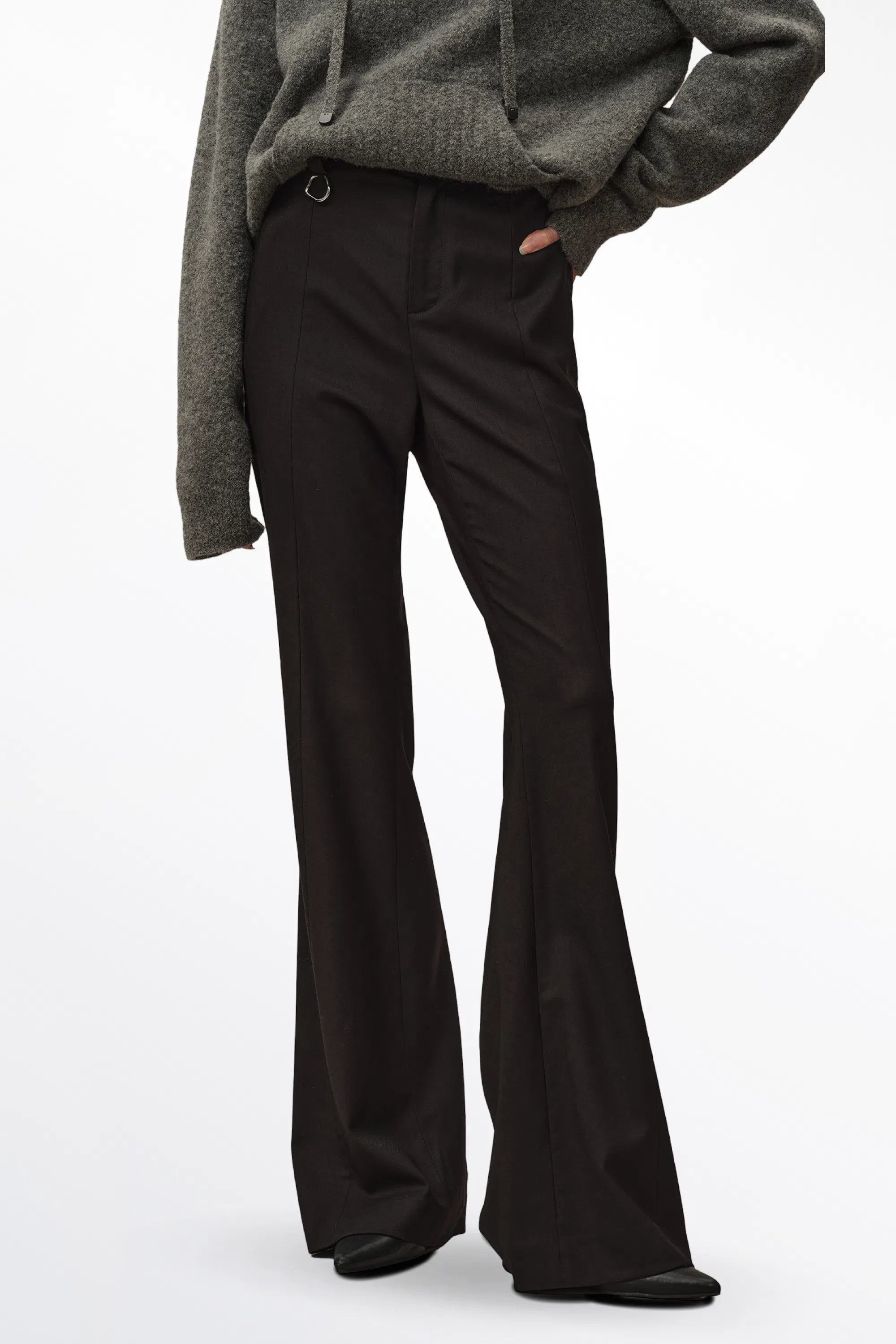 Chance Flared Suit Trousers in Fine Wool