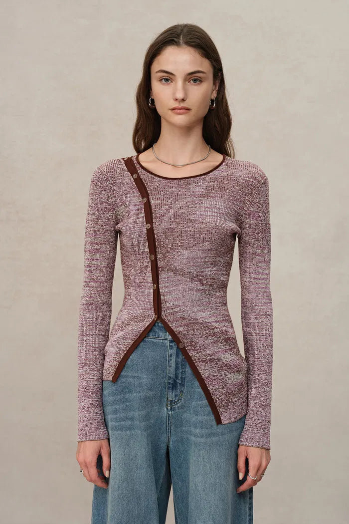 Fluttera Side-Slit Sweater in High-Stretch Knit