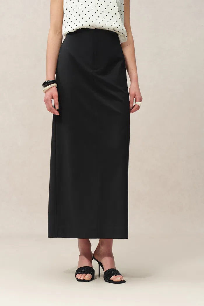 Magalie Straight Skirt in Acetate Merino