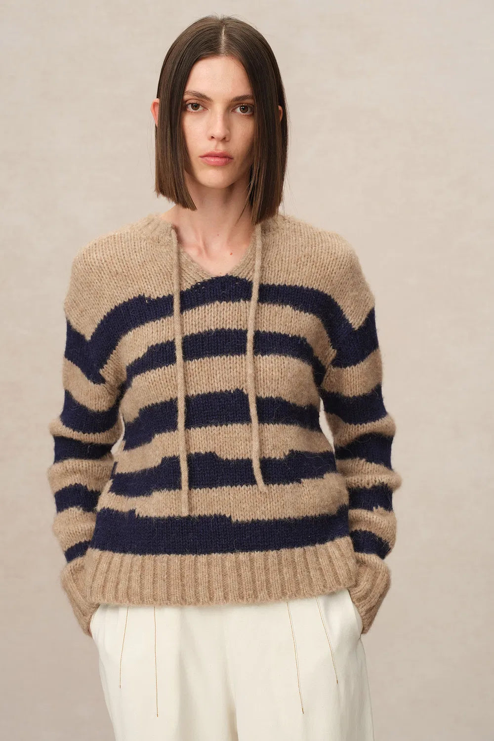 Ray Striped Sweater in Alpaca-Wool Blend Knit