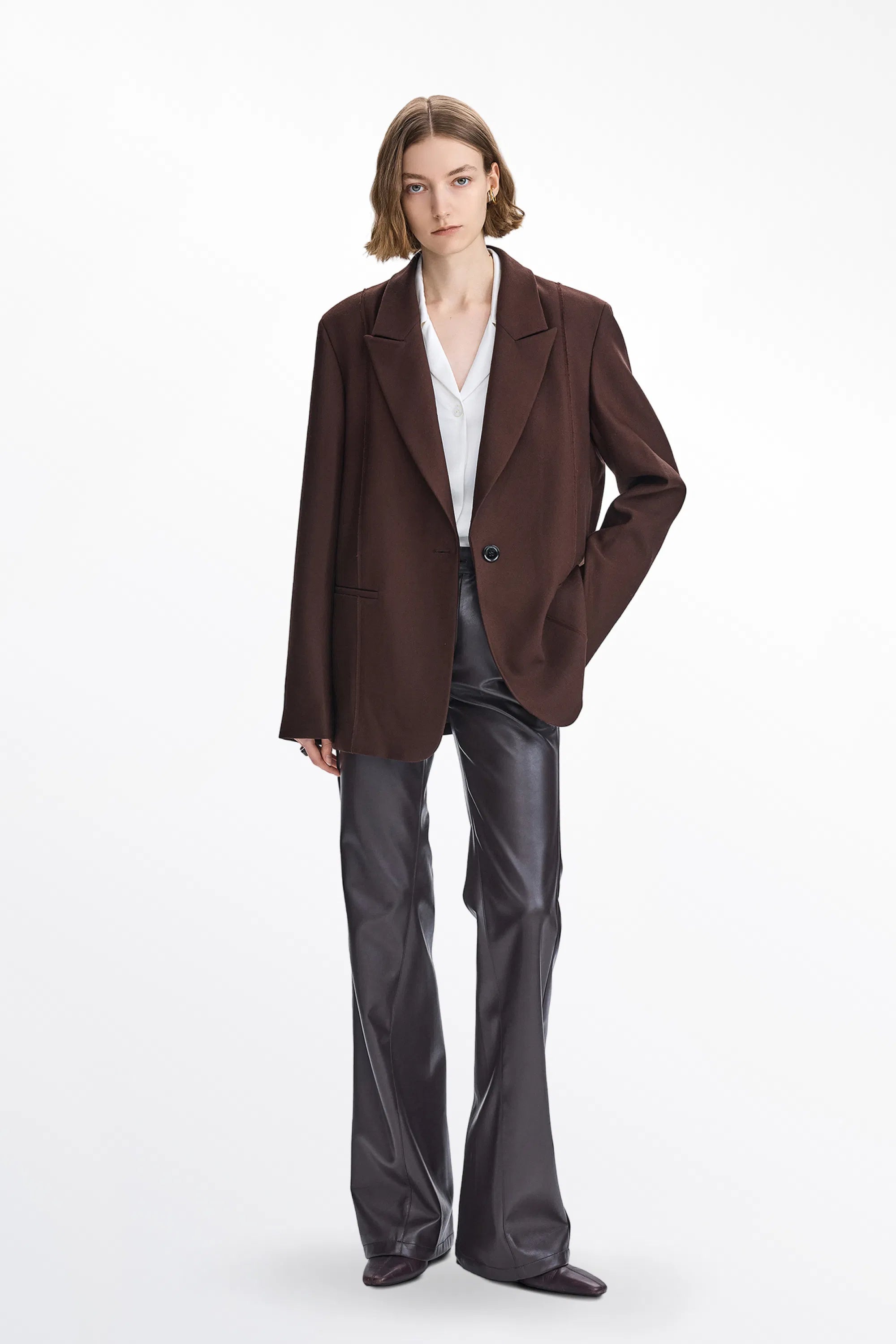 Lygia Raw Edge Blazer in Fine Wool