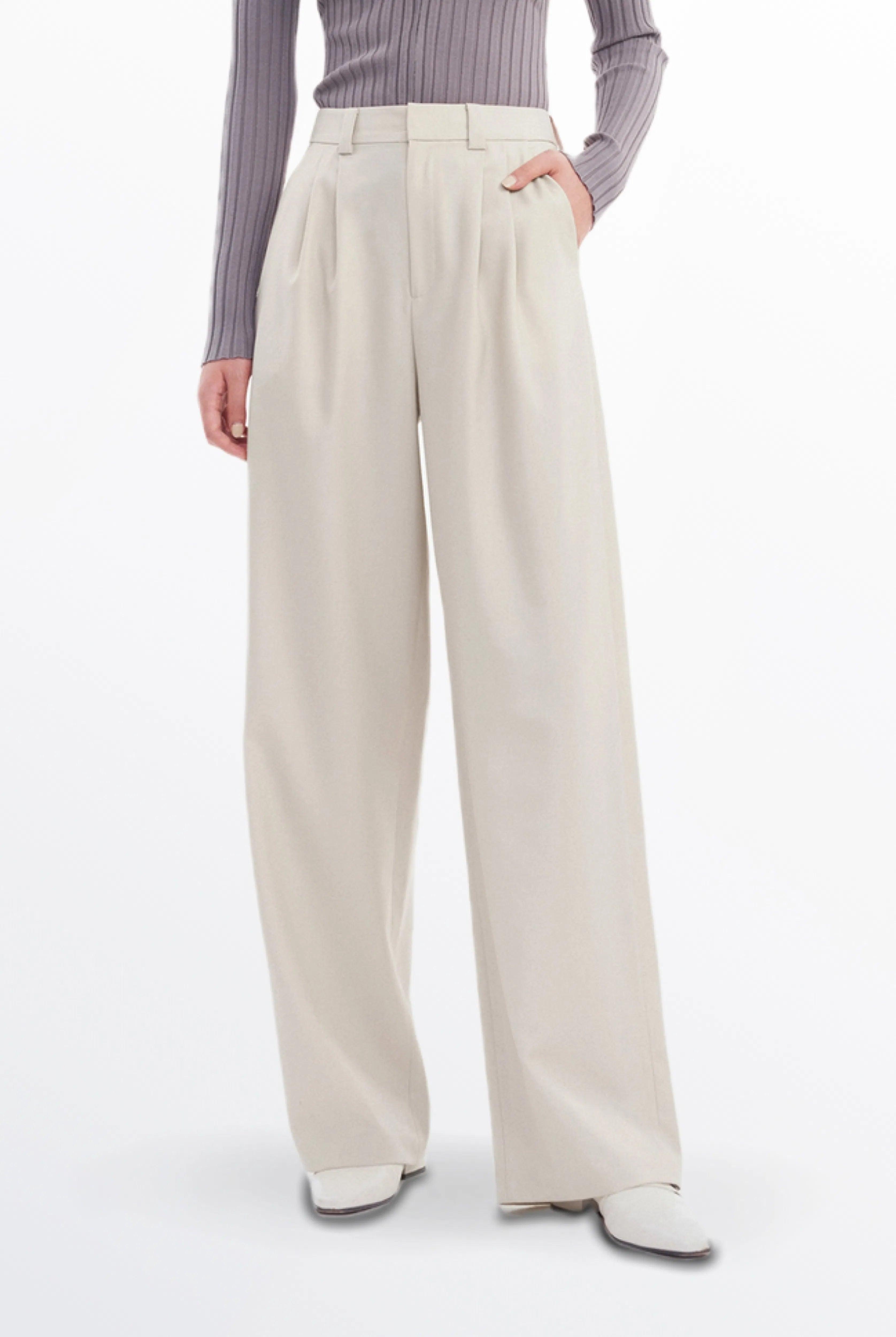 Mera Pleated Trousers in Worsted Wool