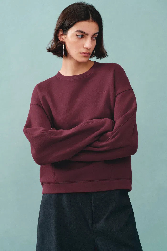 Lotus Red Crewneck Sweatshirt in Cotton