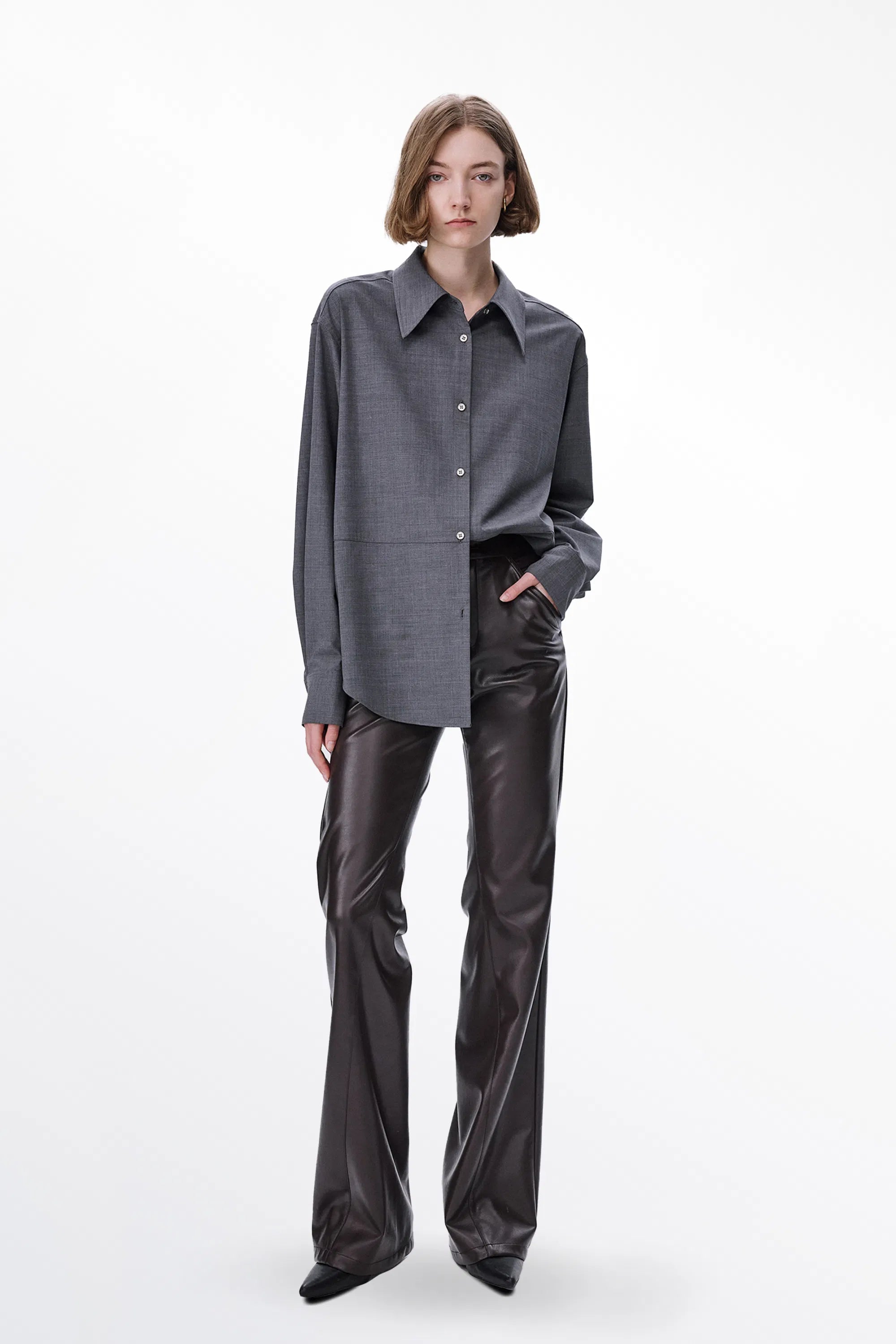 Lina Studded Shirt in Fine Wool Knit