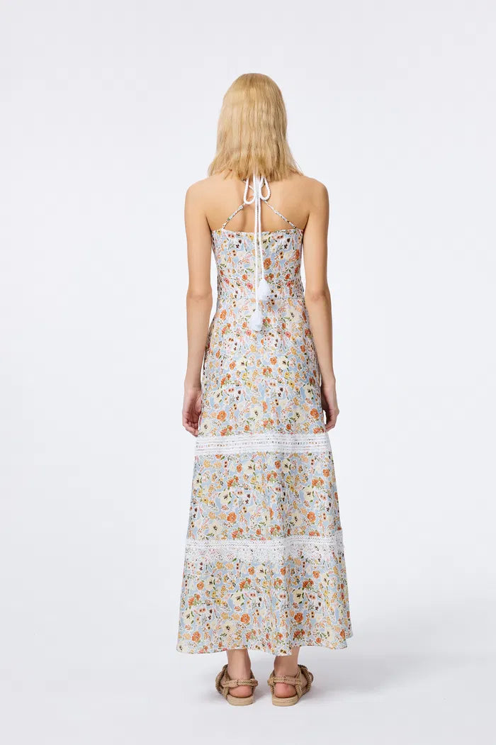 Sijia Flora Lace Dress in Tencel Linen