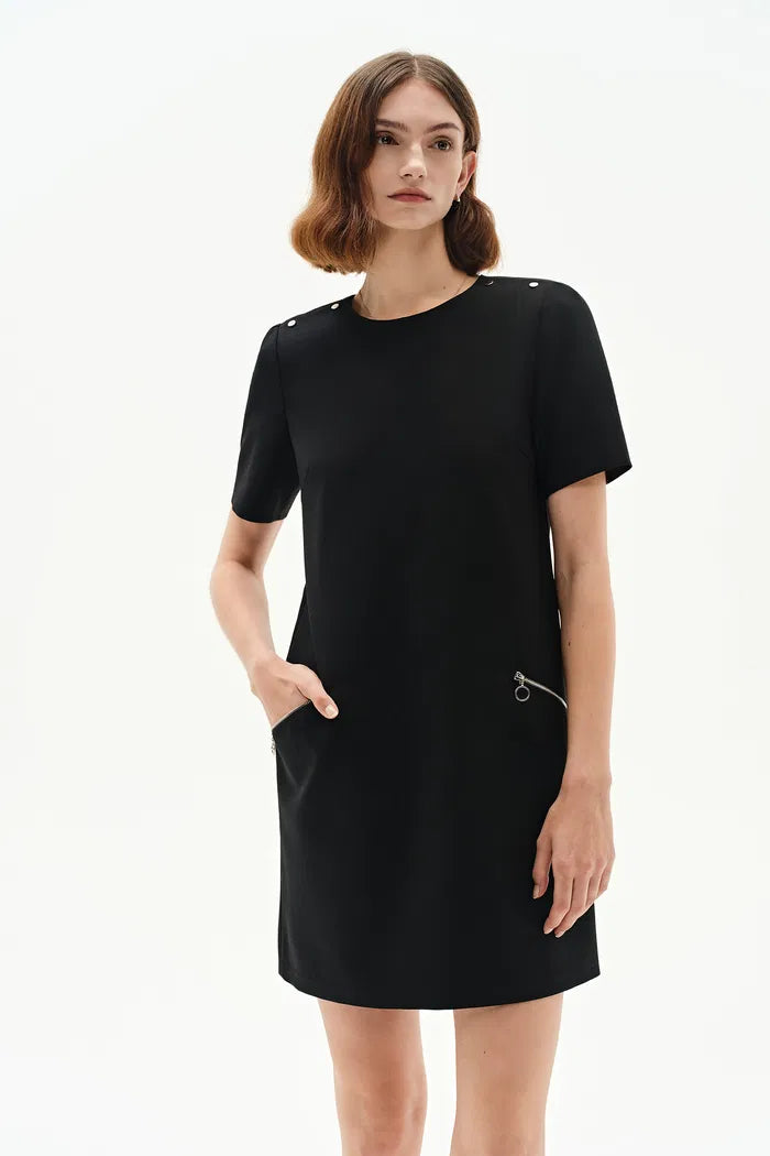 Kate T-Shirt Short Dress in Wool Blend