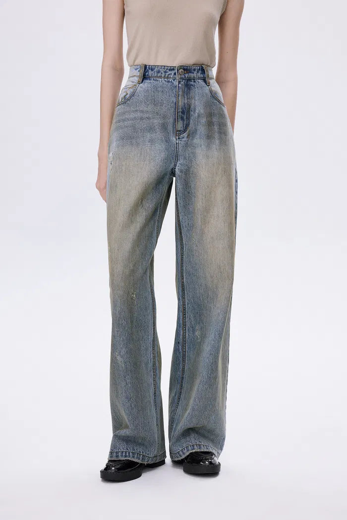 Rhea Distressed Jeans in Cotton Denim