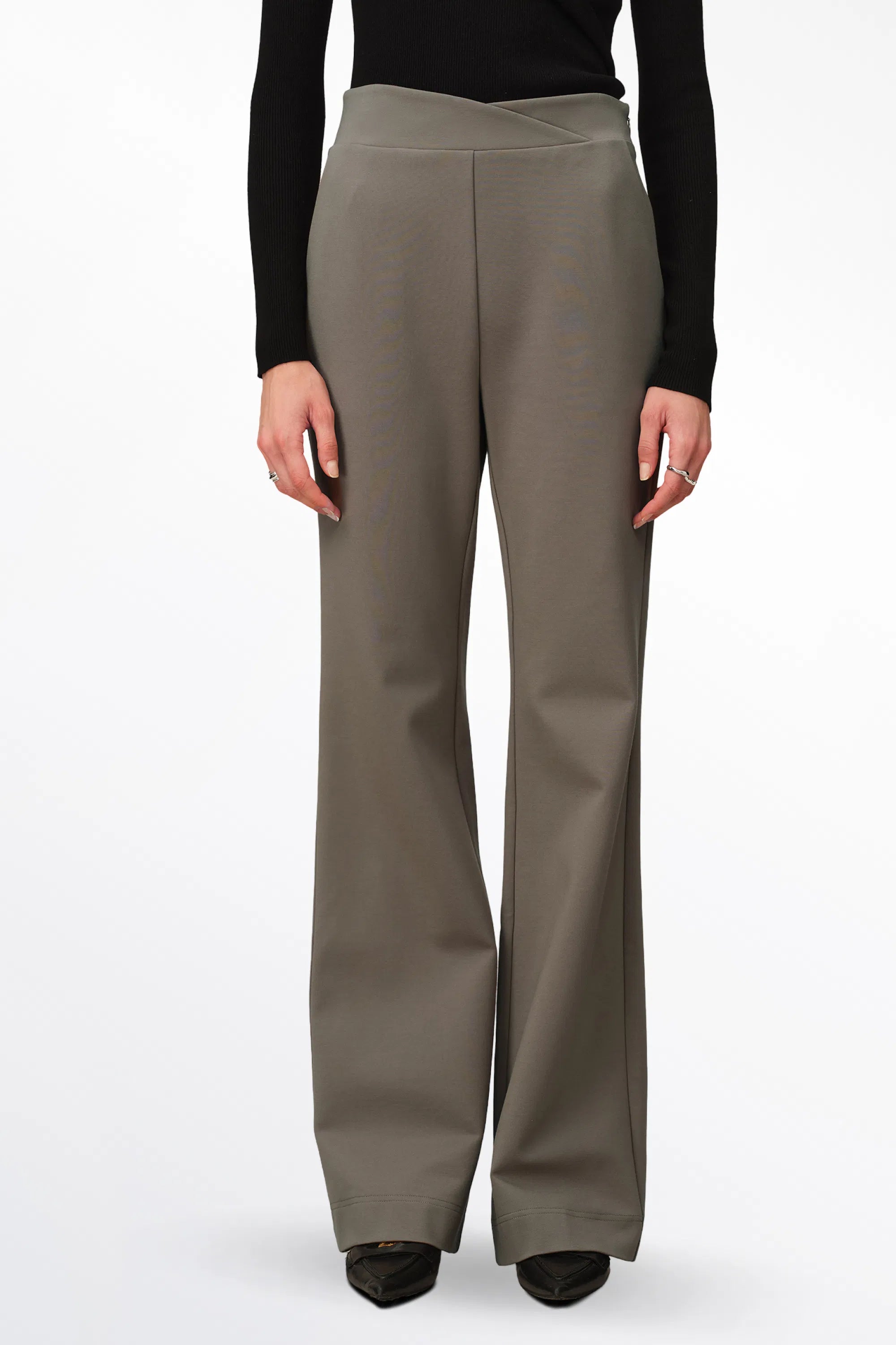 Heather High-Waisted Trousers in High-Stretch Knit