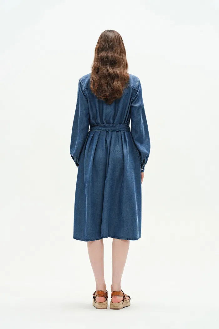 Lia Long Sleeve Dress in Lyocell Denim