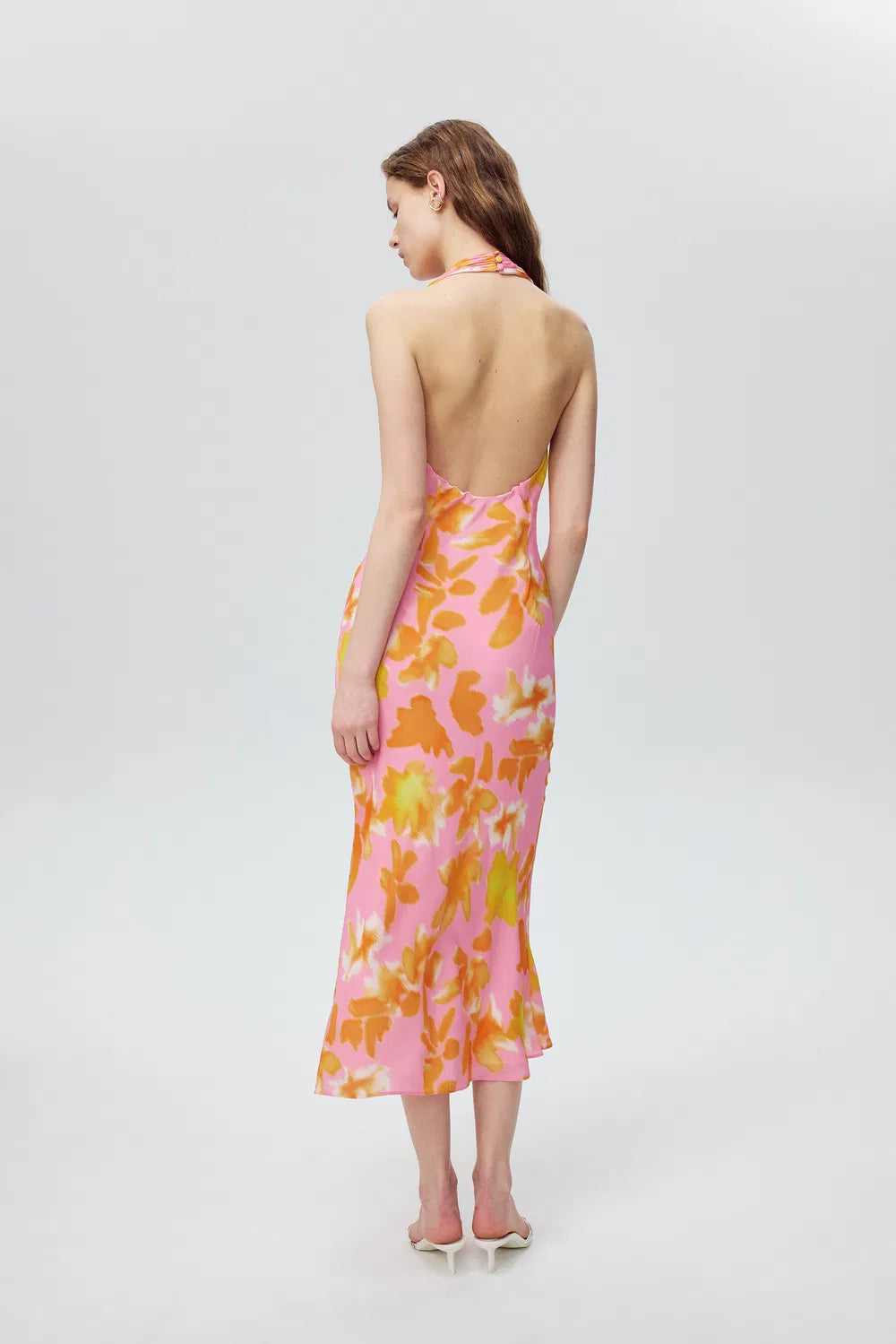 Cabos Halter Neck Mermaid Dress in Silk Viscose