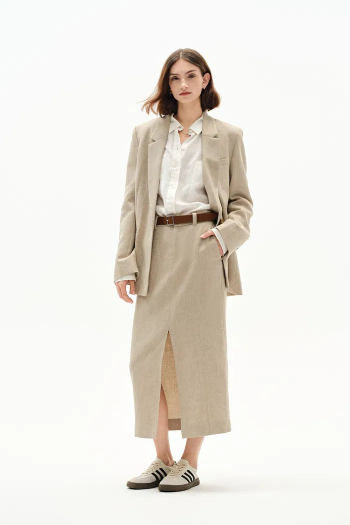 Amy Hand Sewn Blazer in Dew Retted French Linen