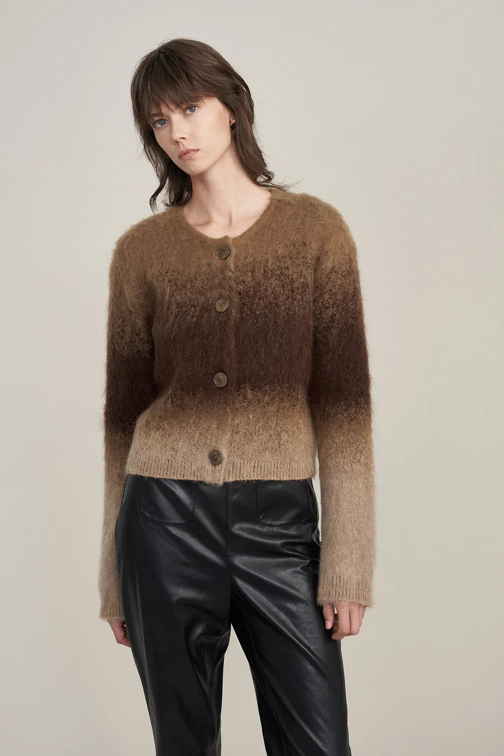 Ivy Ombré Cardigan in Kid Mohair Wool Knit