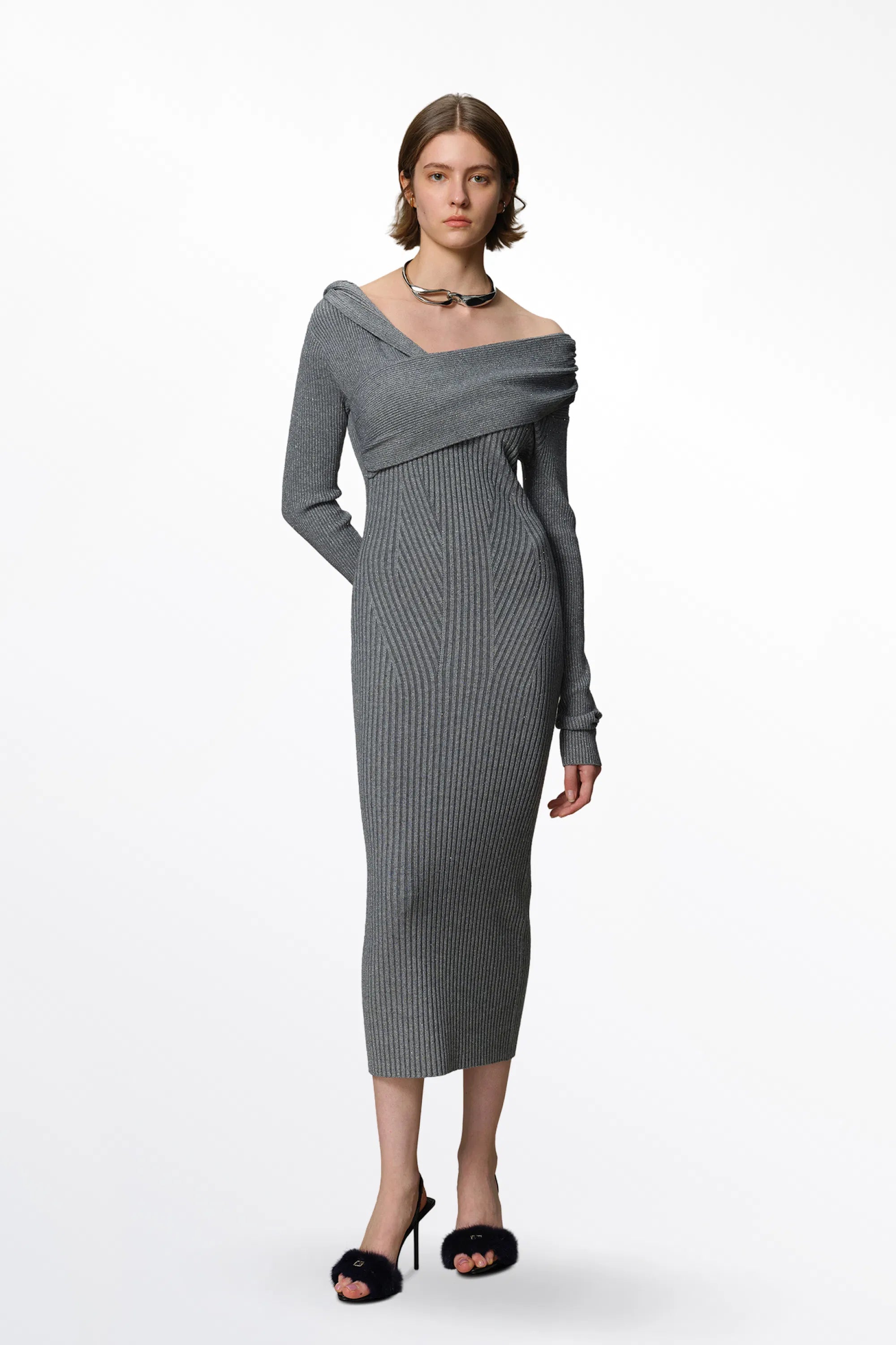 Veronica Fitted Dress in Anti-Pilling Knit