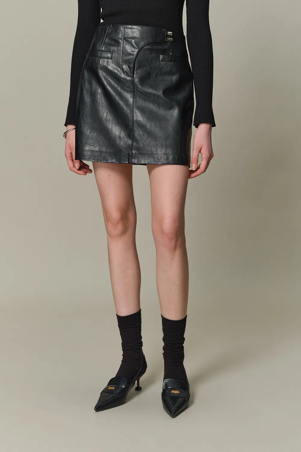 Mia Pencil Skirt in Vegan Leather