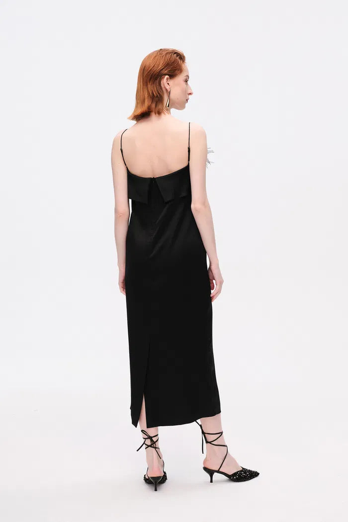 Callipoe Ostrich Feather Trim Dress