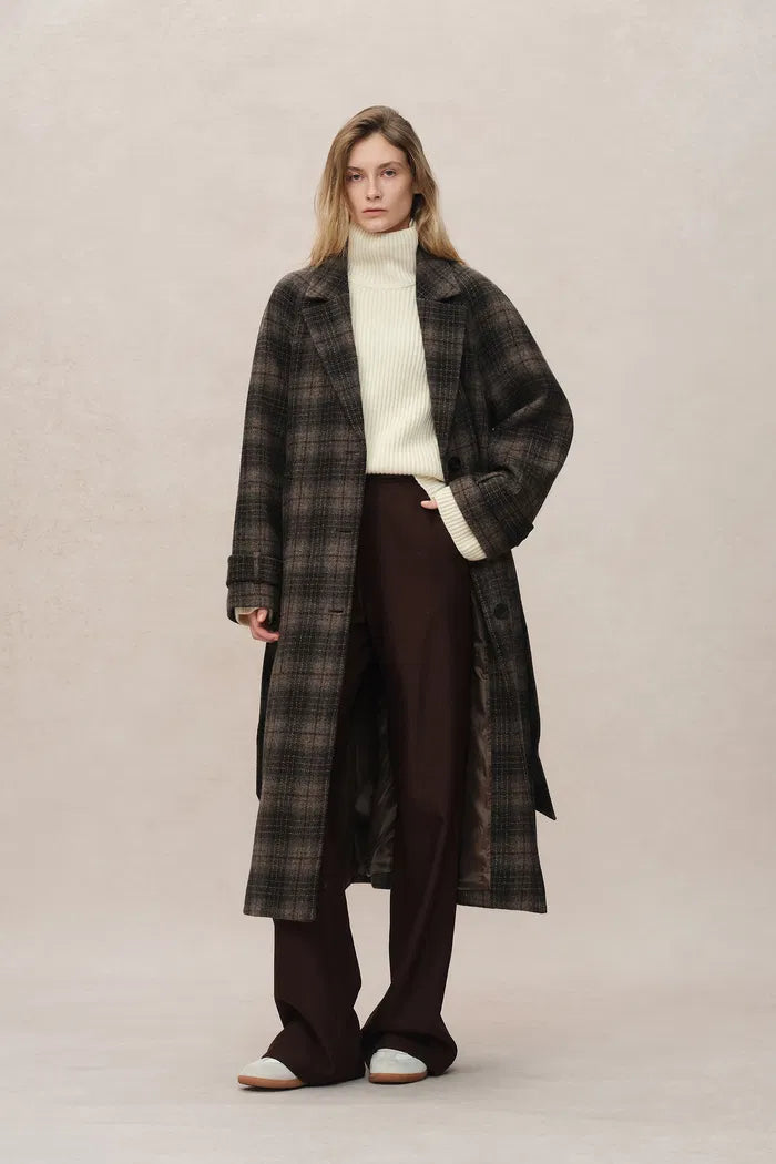 Virginia Plaid Overcoat in Wool