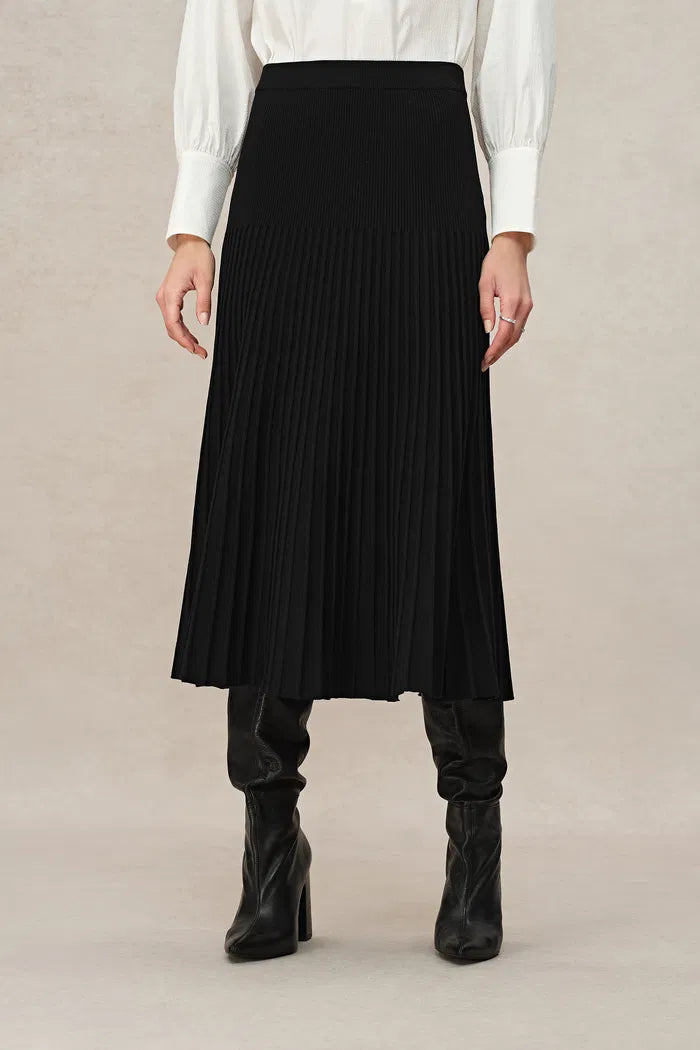 Grace Pleated Skirt in Anti-Pilling Tencel Blend Knit