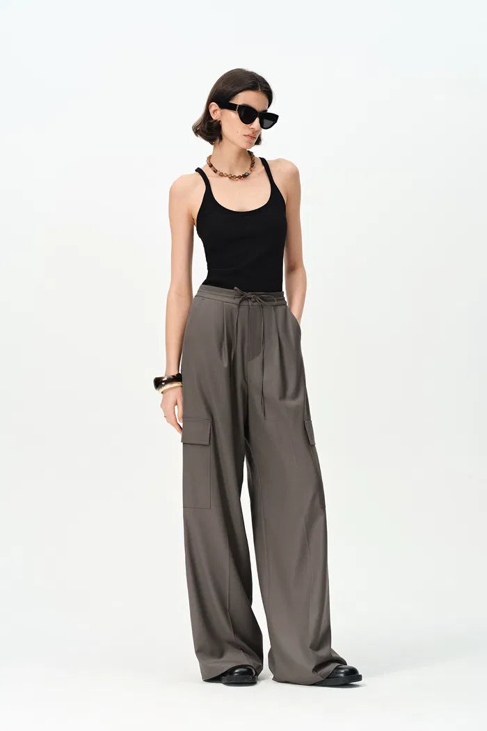 Eva Drawstring Pants in Fine Wool Blend