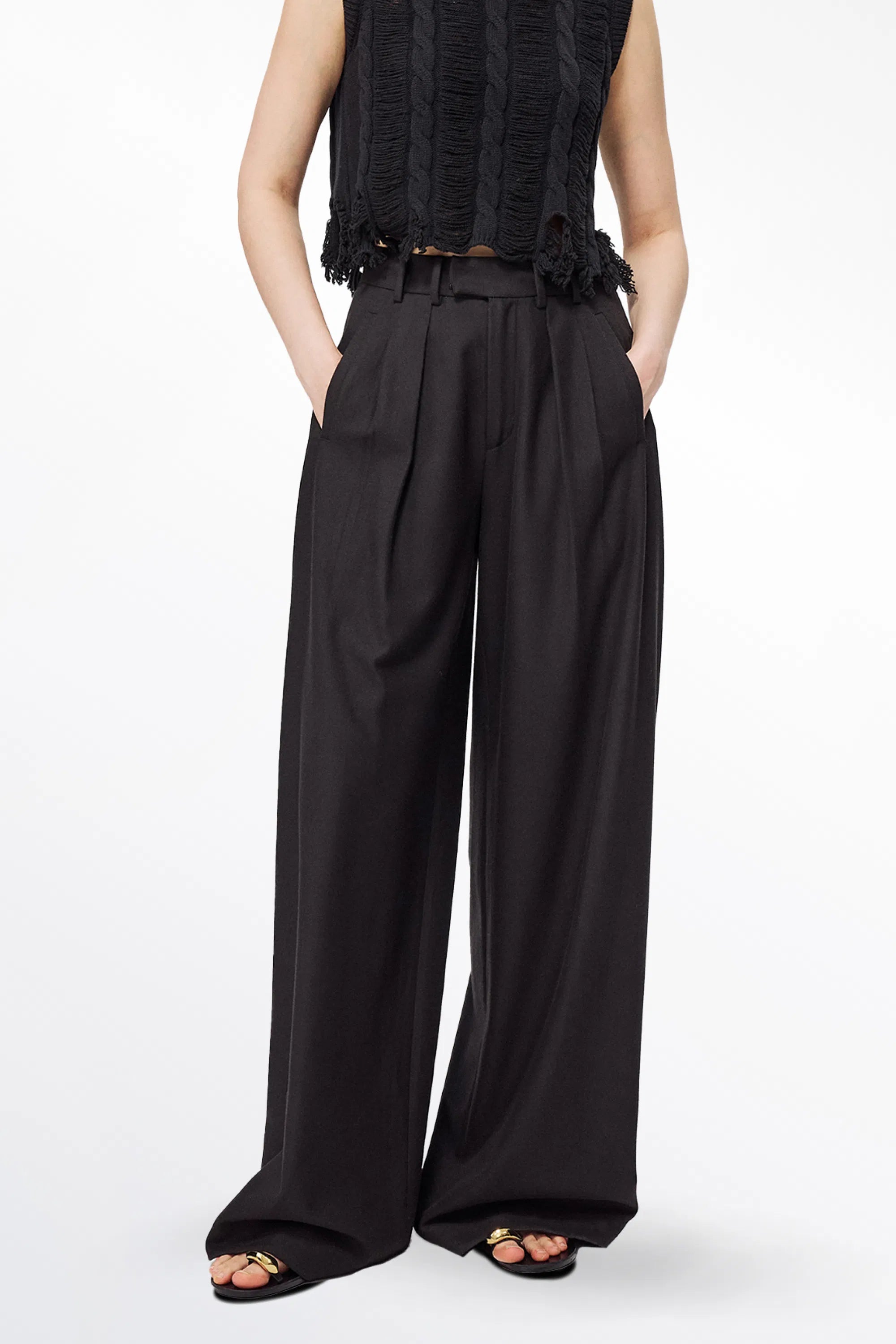 Delano Wide Leg Pants in Viscose Blend