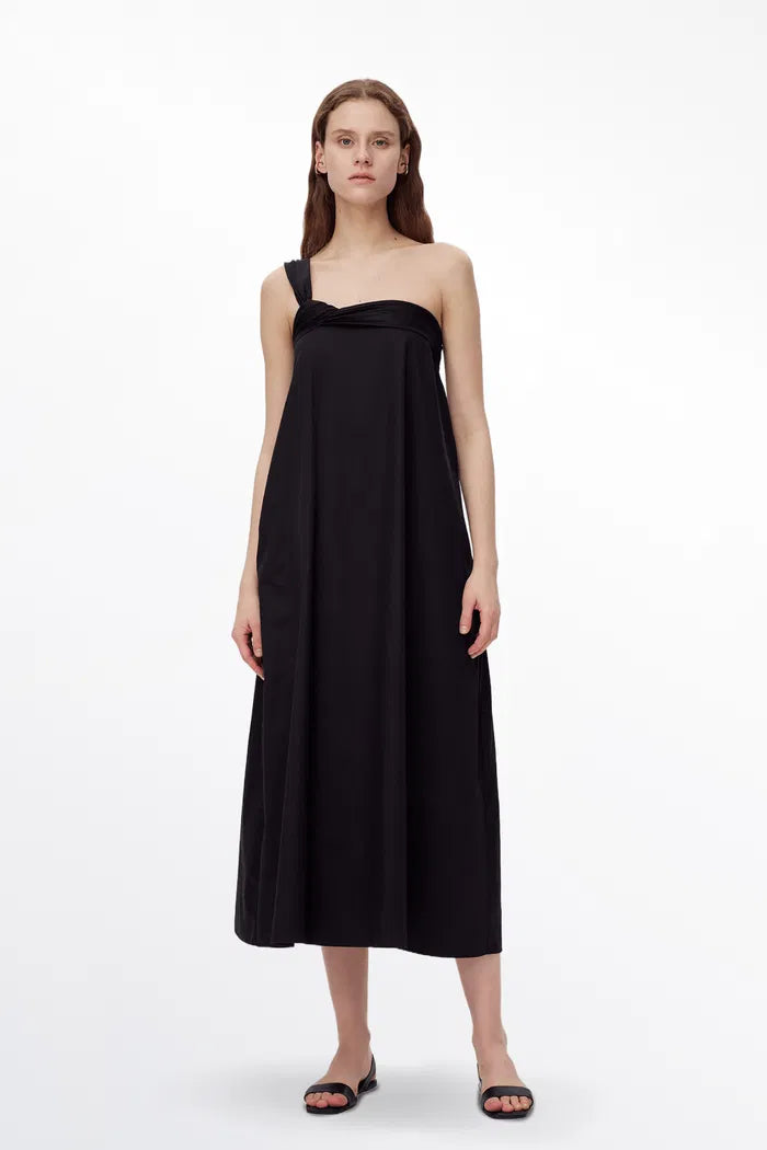 Calypso One Shoulder Strap Dress in Cotton