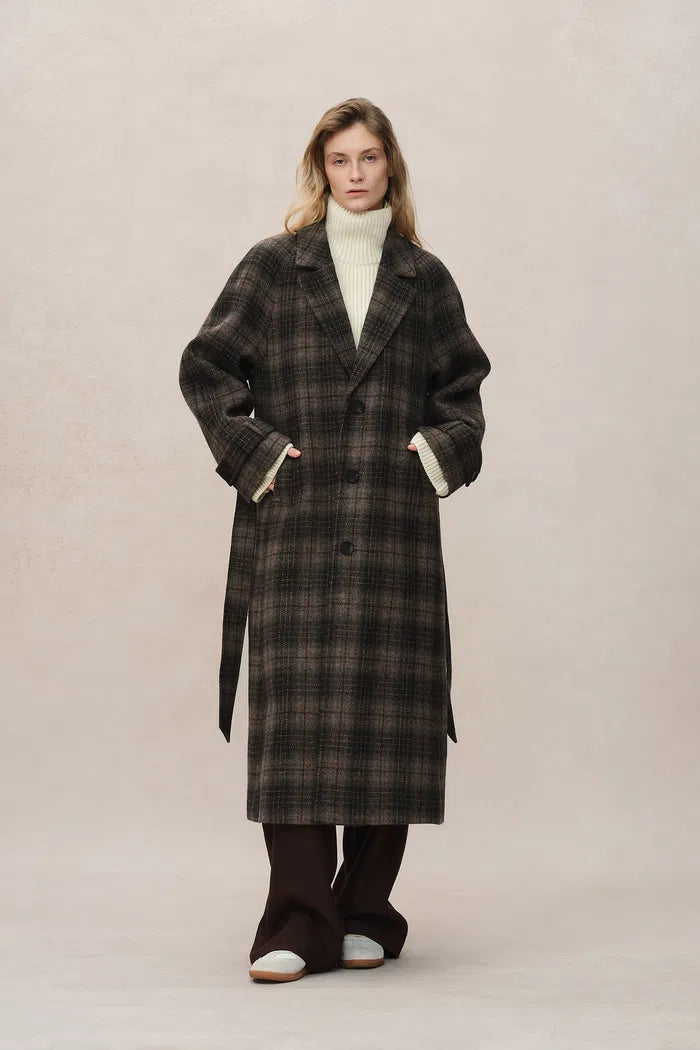 Virginia Plaid Overcoat in Wool