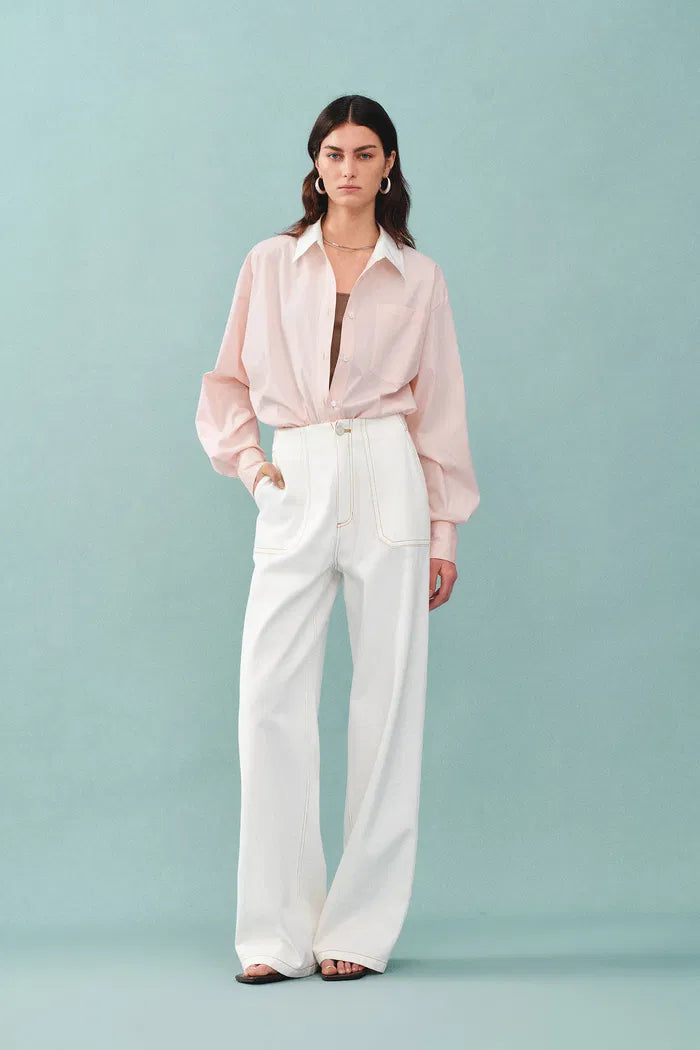 Nyota Contrast Shirt in Cotton Poplin