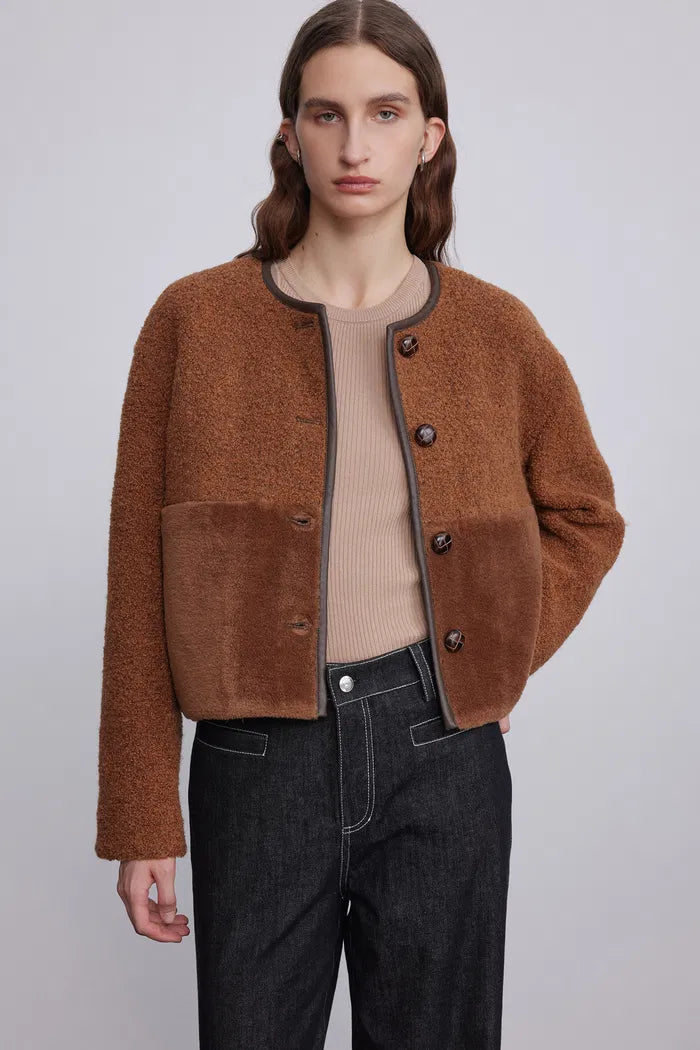 Orla Paneled Short Coat in Wool