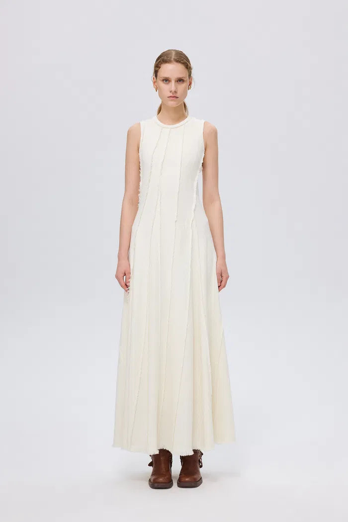 Sima Raw Seam Maxi Dress in Cotton Blend