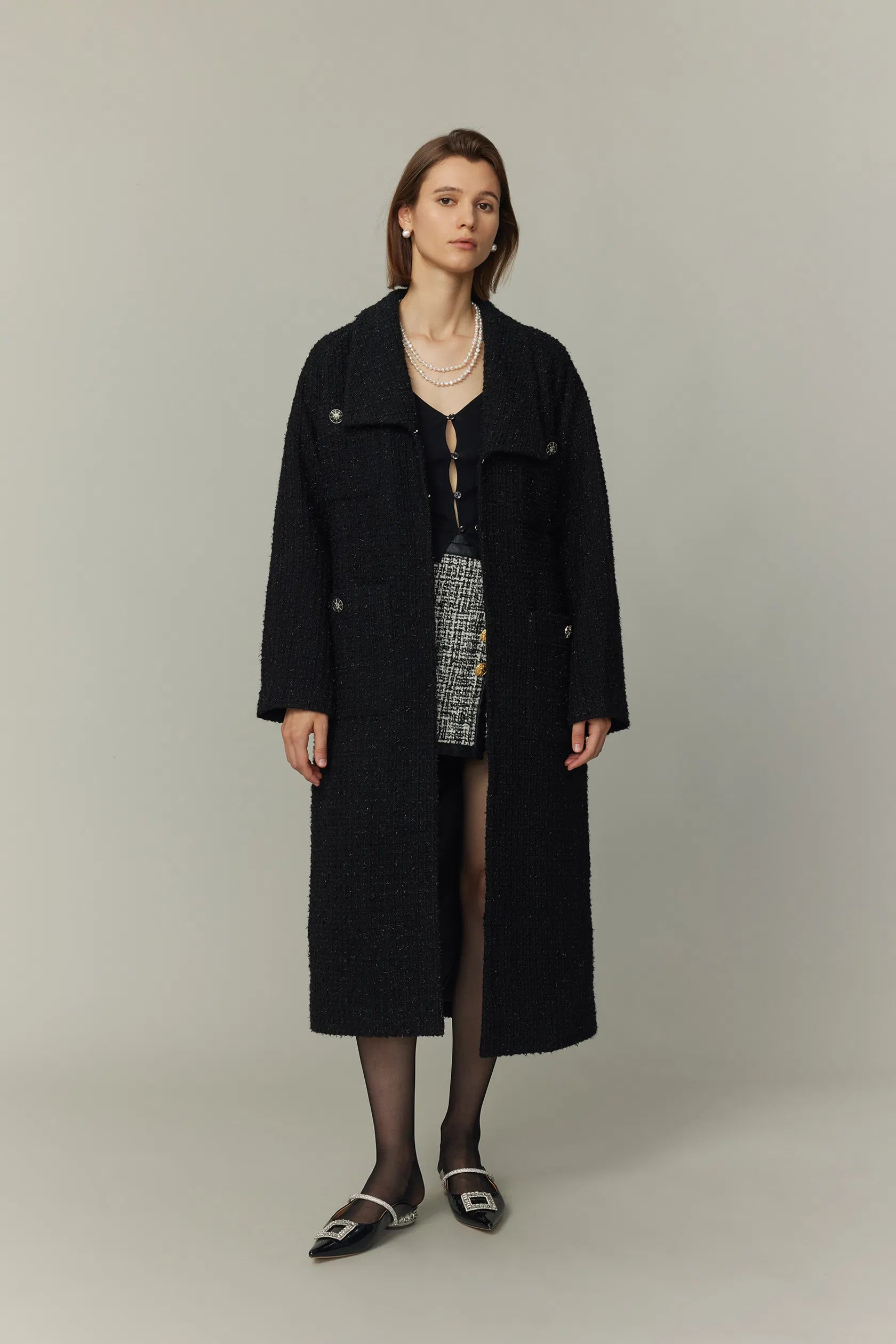 Hortensia Coat in Wool Blend Tweed