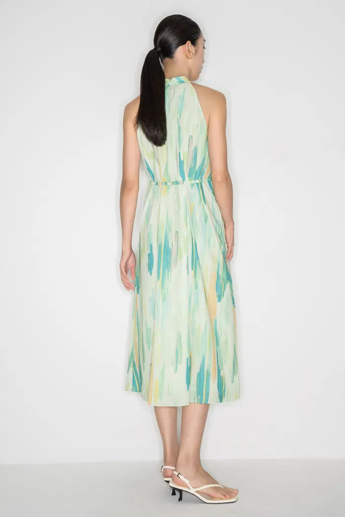 Florida Halter Dress in Premium Flora Print